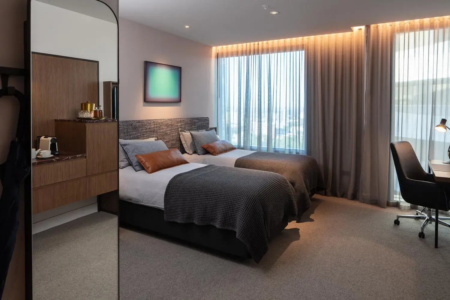 Deluxe Twin Room in Next Hotel Melbourne, Curio Collection by Hilton Deluxe Twin Room in Next Hotel Melbourne, Curio Collection by Hilton