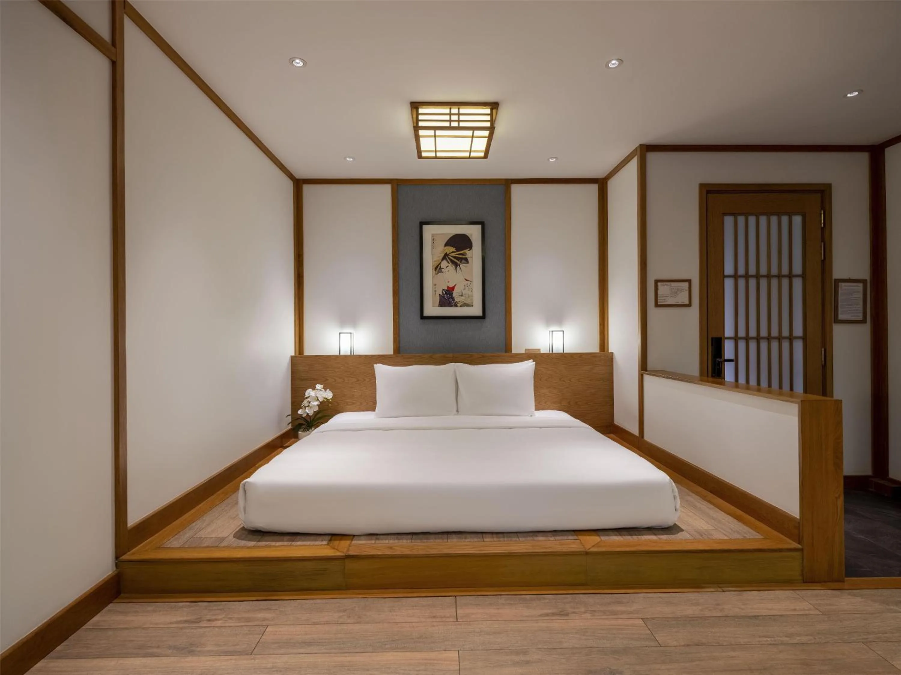 Bed in Hilton Quang Hanh Onsen Resort