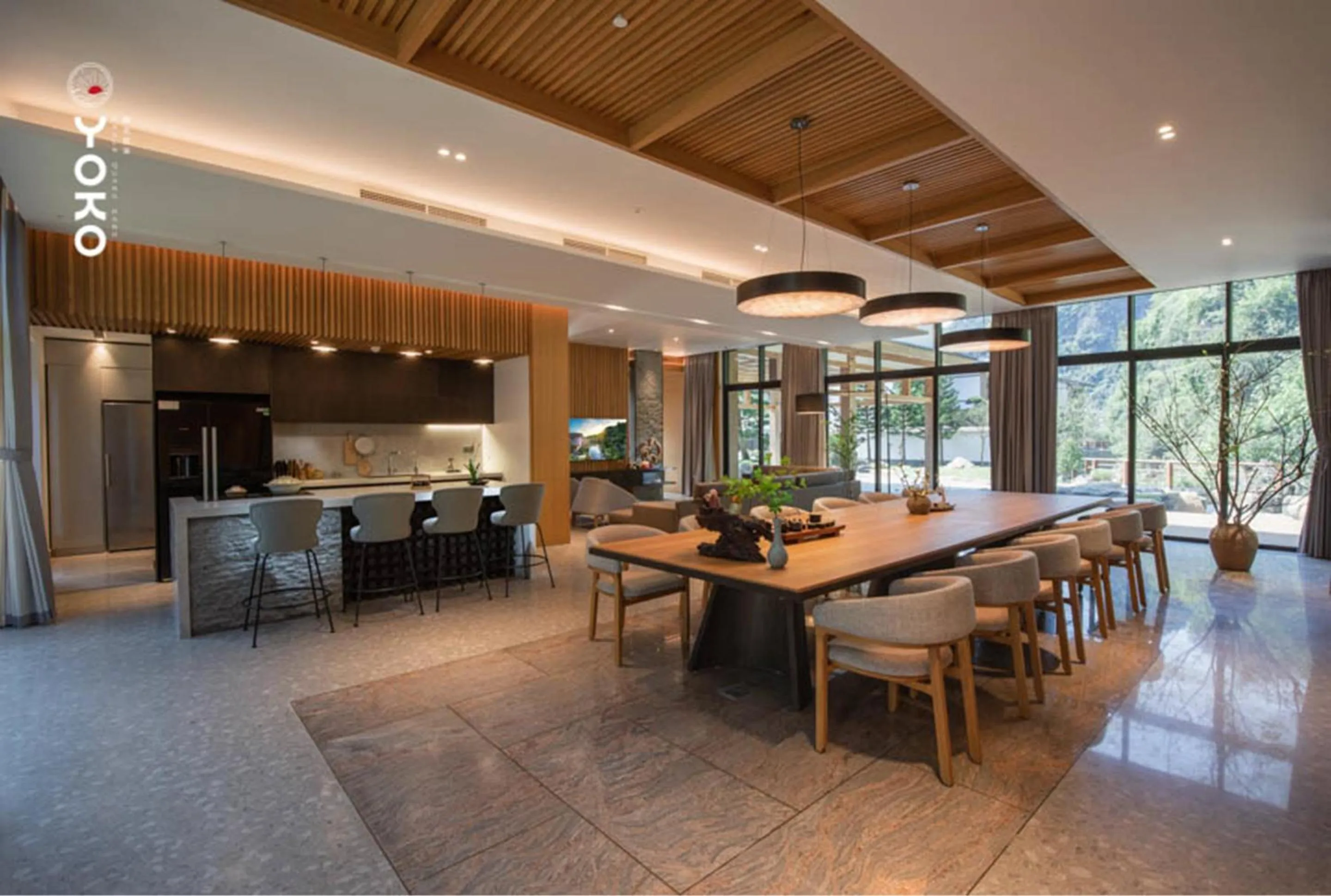 Dining area in Yoko Onsen Quang Hanh