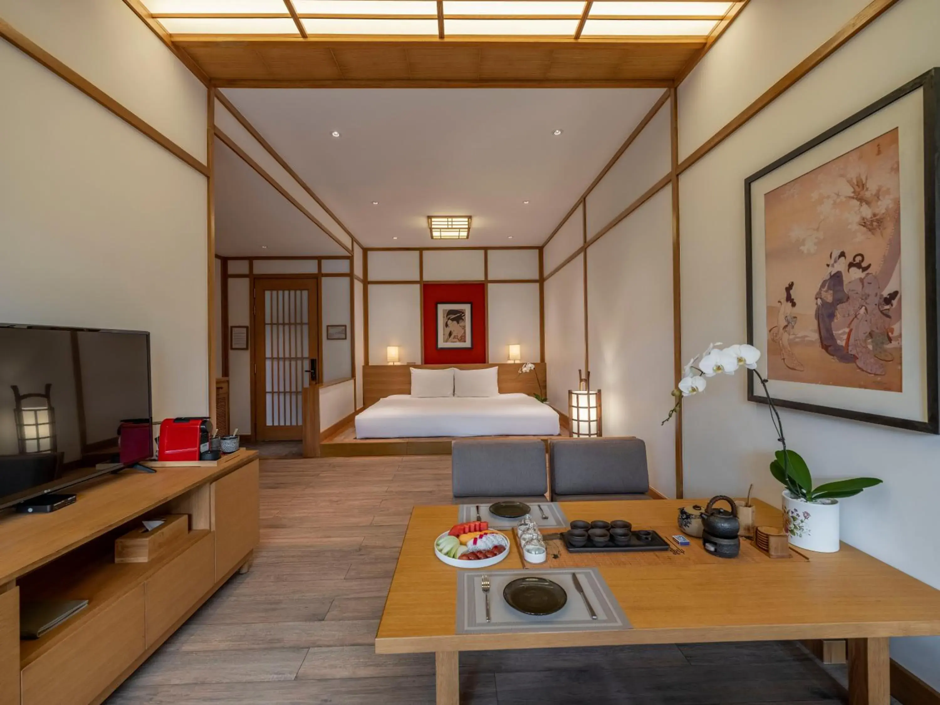 Living room, Bed in Yoko Onsen Quang Hanh Living room, Bed in Yoko Onsen Quang Hanh