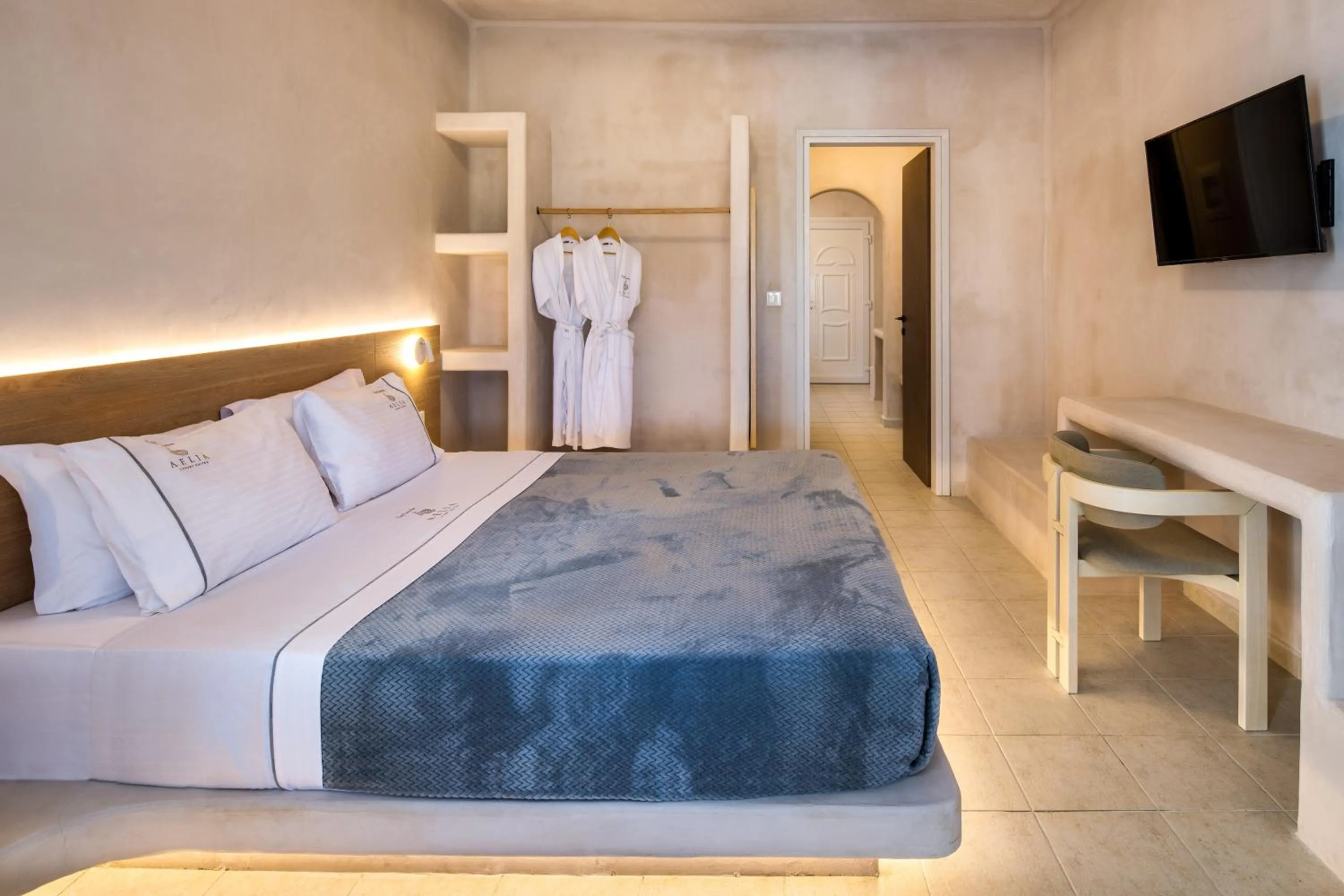 Bed in Aelia Luxury Suites