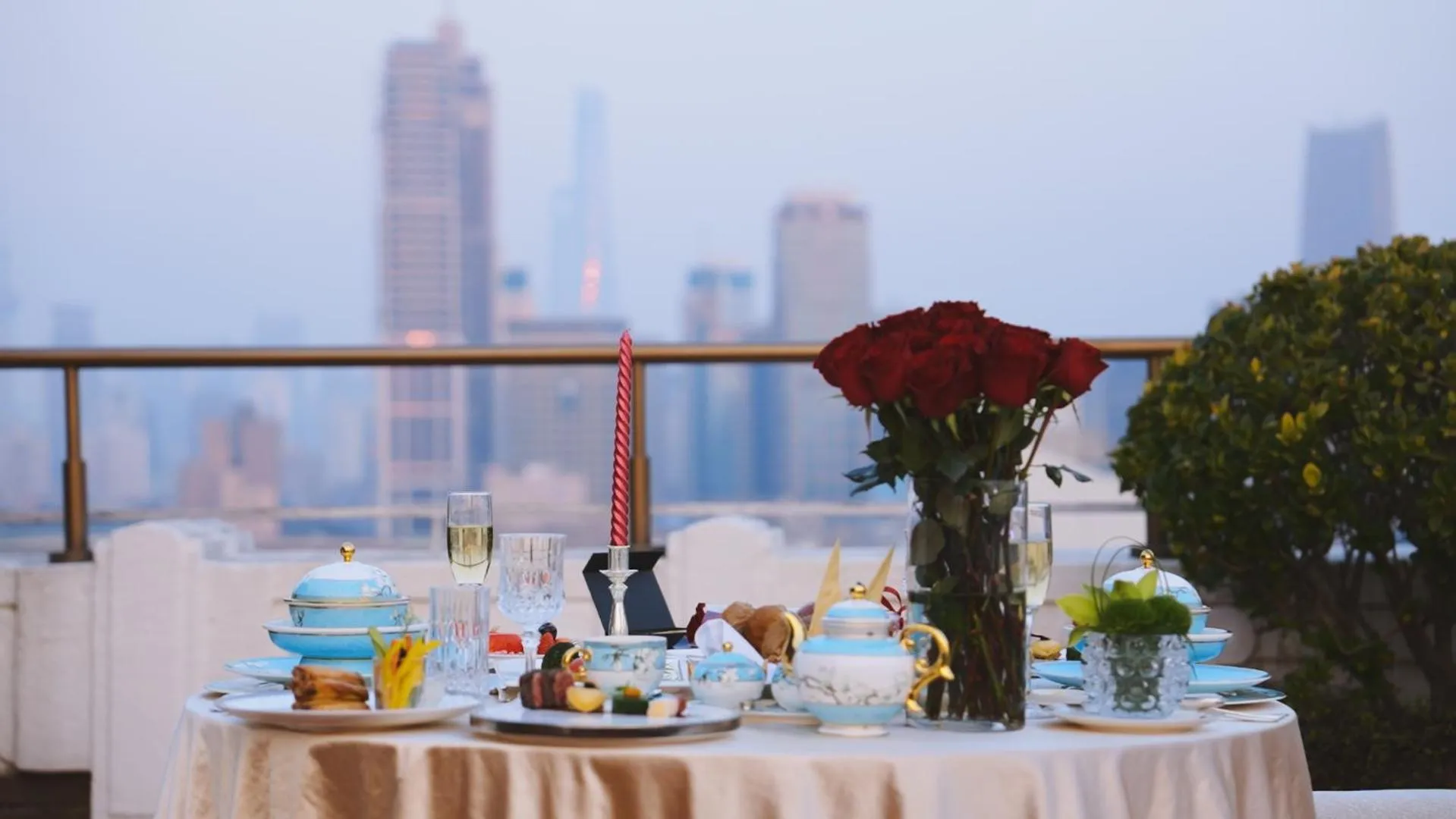 Balcony/Terrace in Jin Jiang Hotel Shanghai - historical hotel in the city-center of Huaihai shopping area and convenient access to metro lines