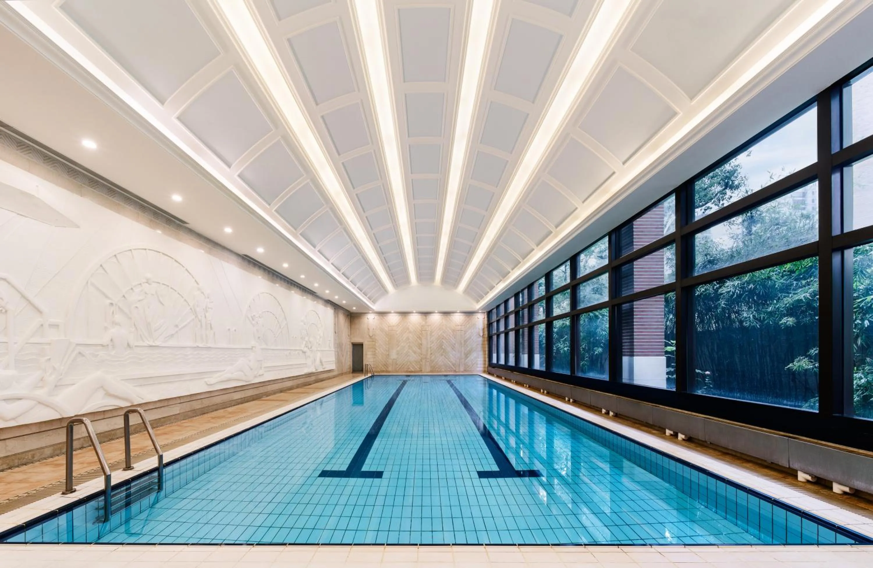 Swimming pool in Jin Jiang Hotel Shanghai - historical hotel in the city-center of Huaihai shopping area and convenient access to metro lines