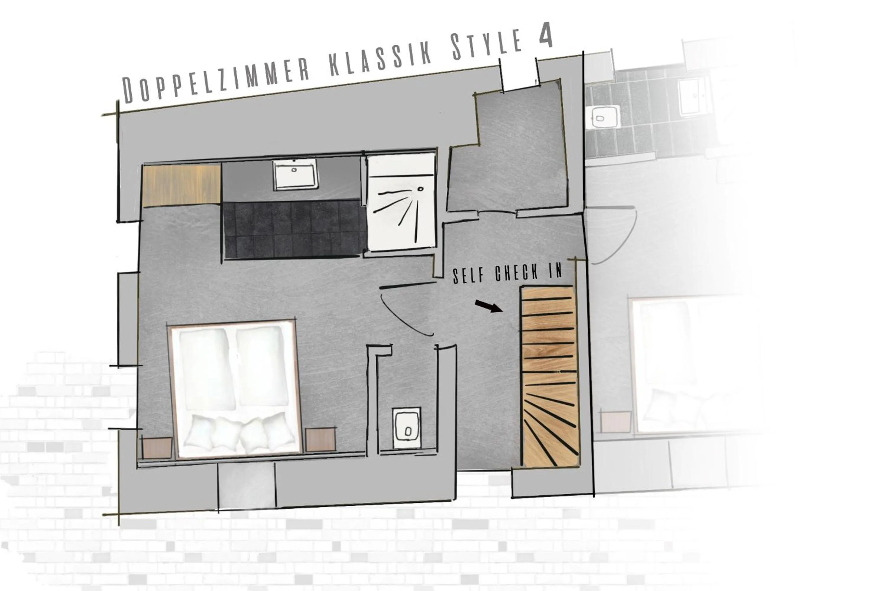 Floor plan in H+M Boarding Houses