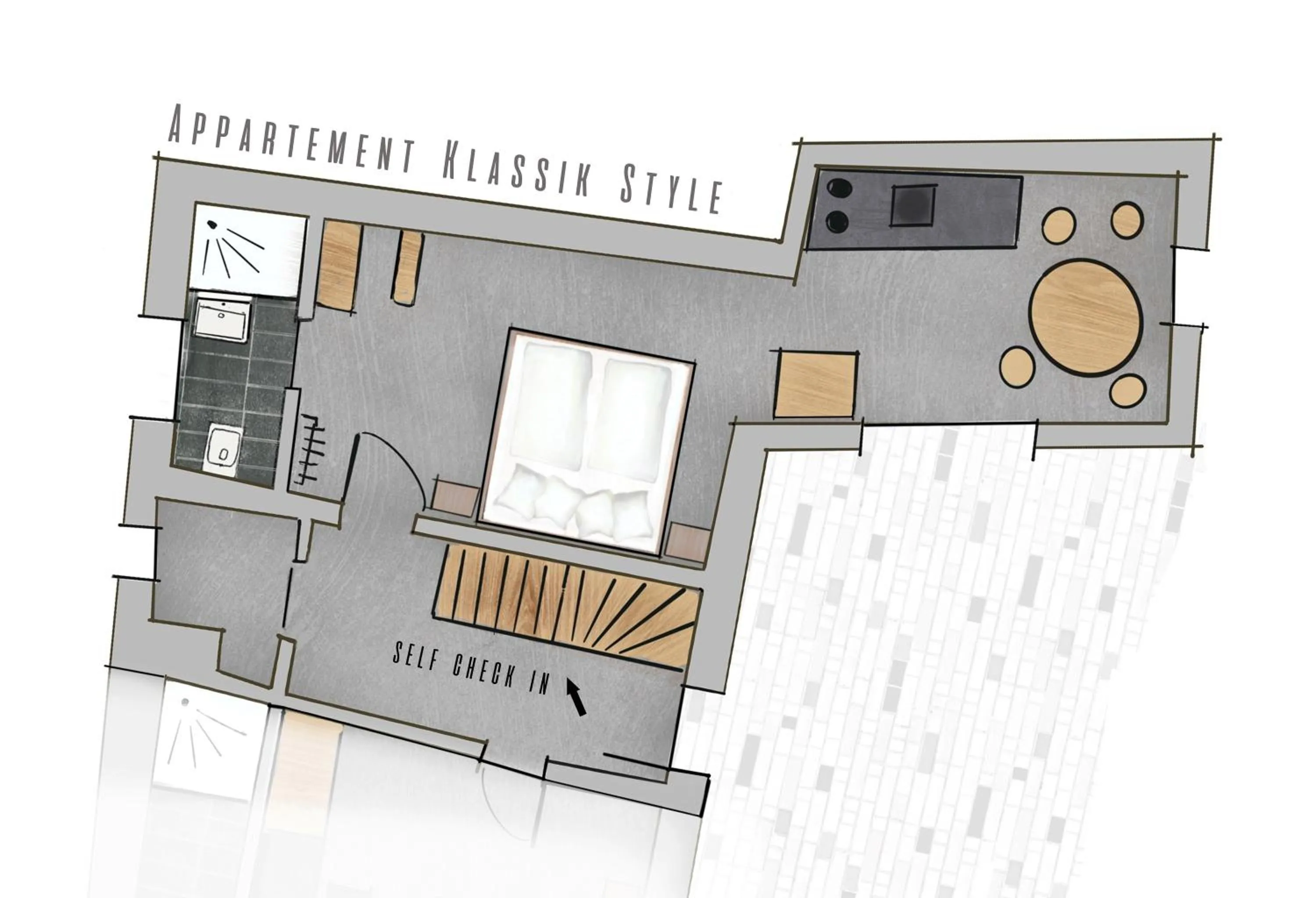 Floor plan in H+M Boarding Houses