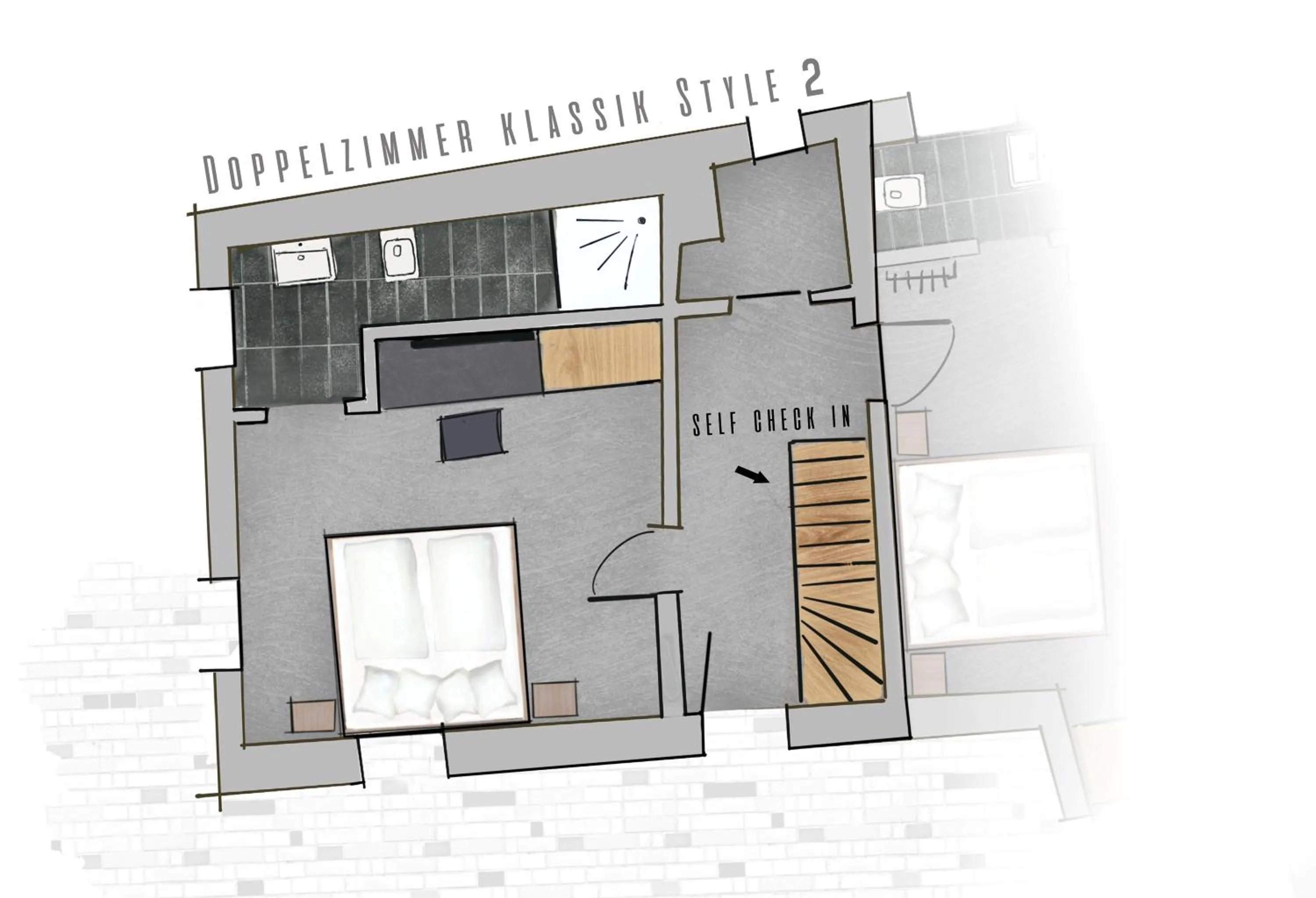 Floor plan in H+M Boarding Houses