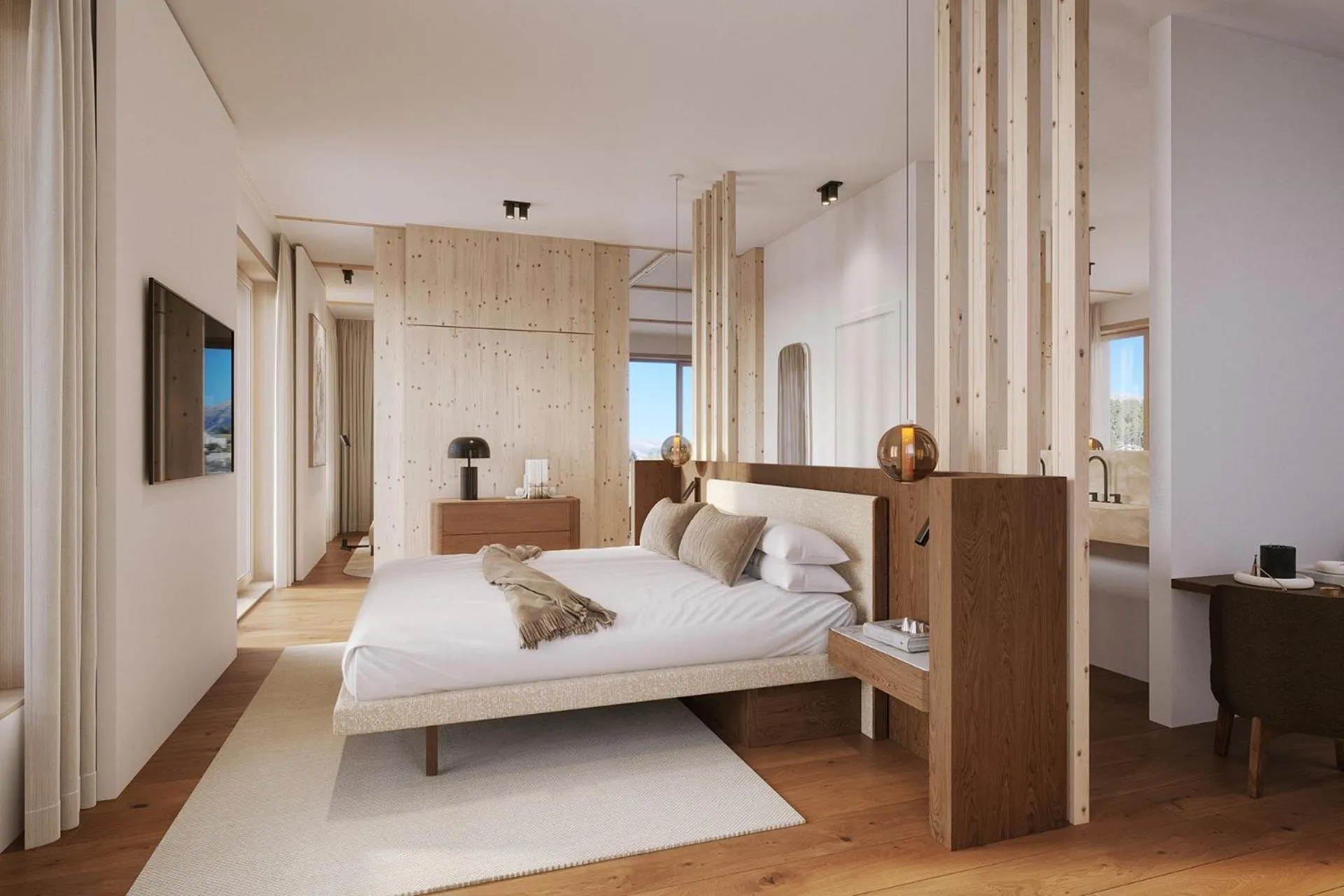 Bedroom, Bed in Hotel Laudinella