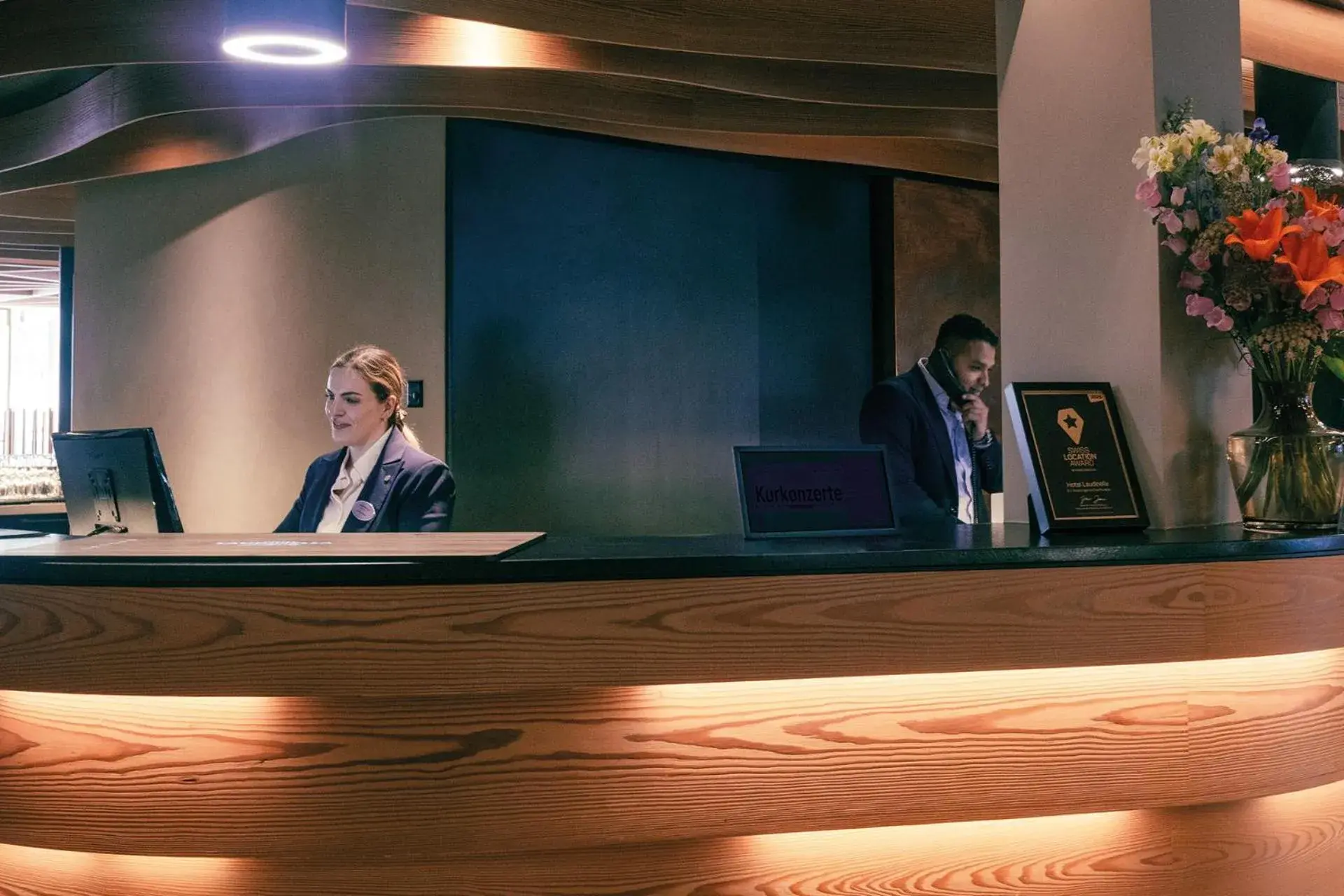 Lobby or reception in Hotel Laudinella Lobby or reception in Hotel Laudinella