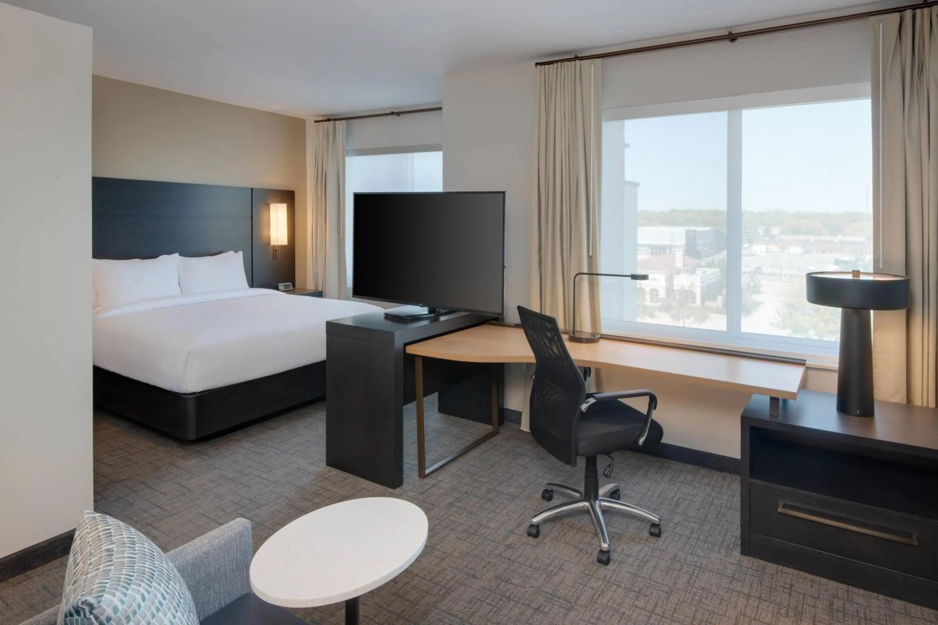 Bedroom, Bed in Residence Inn by Marriott Indianapolis Keystone
