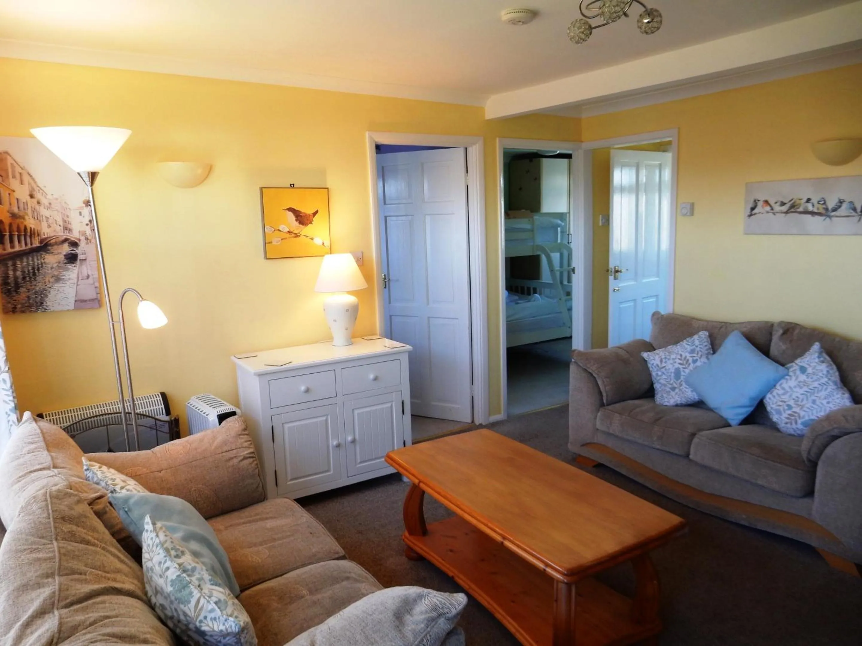 Living room in Sheena's Dartmouth Chalets