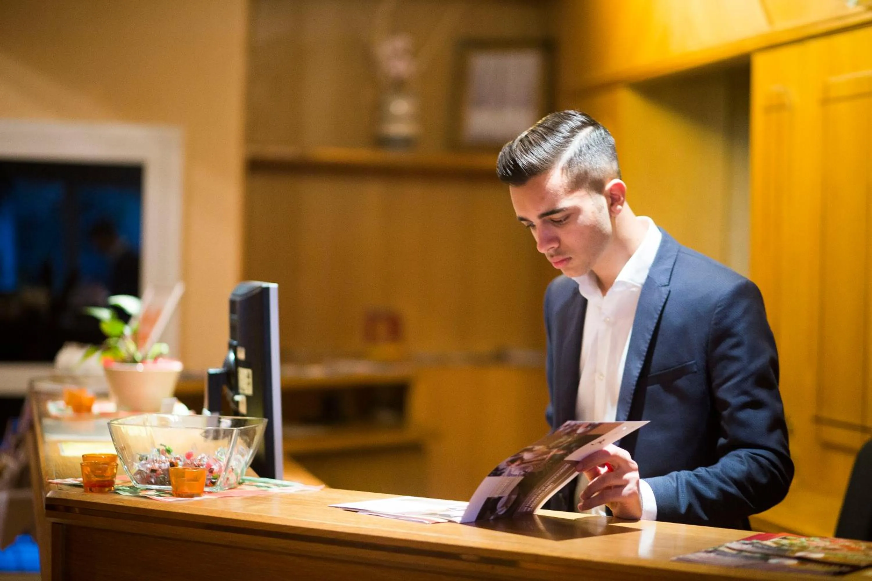 Lobby or reception in Hotel Stadt Peine
