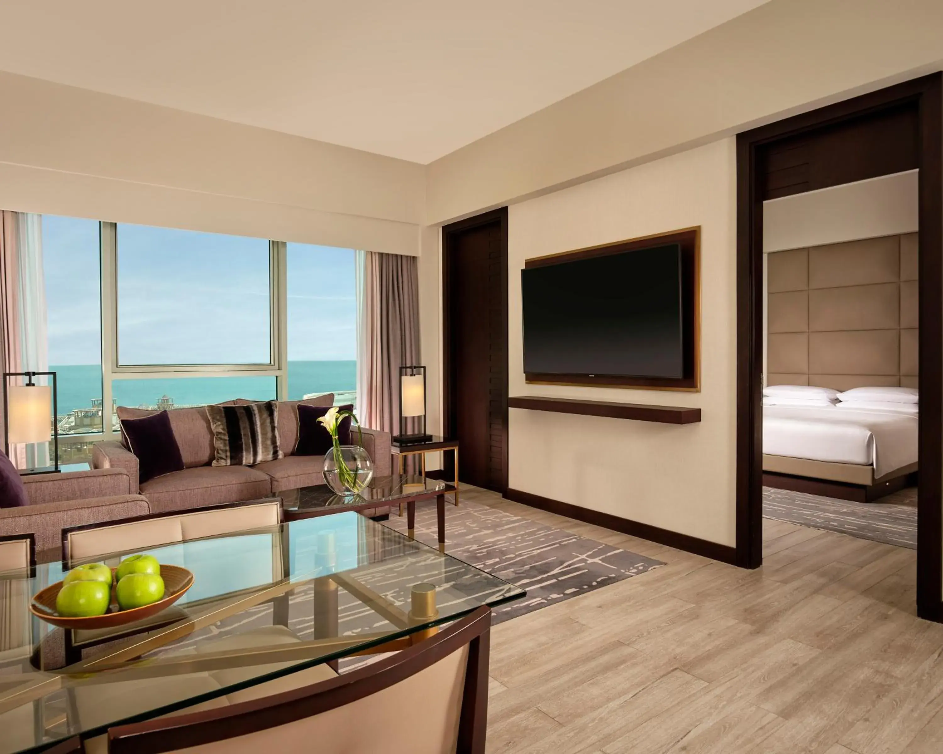 View (from property/room), Bed in Hyatt Regency Al Kout Mall View (from property/room), Bed in Hyatt Regency Al Kout Mall