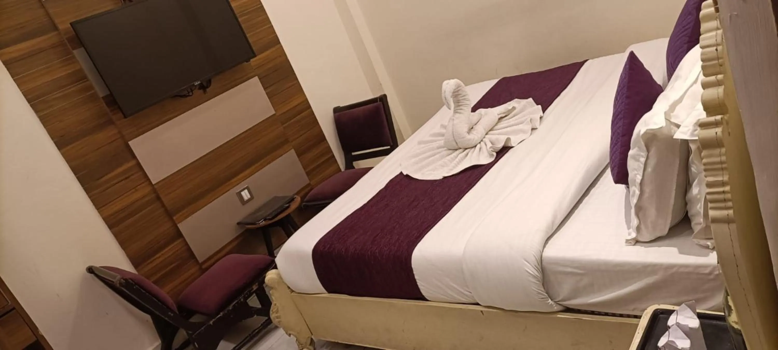 TV and multimedia, Bed in Perfectstayz Premium Ganga Heights - Ganga View rooftop cafe