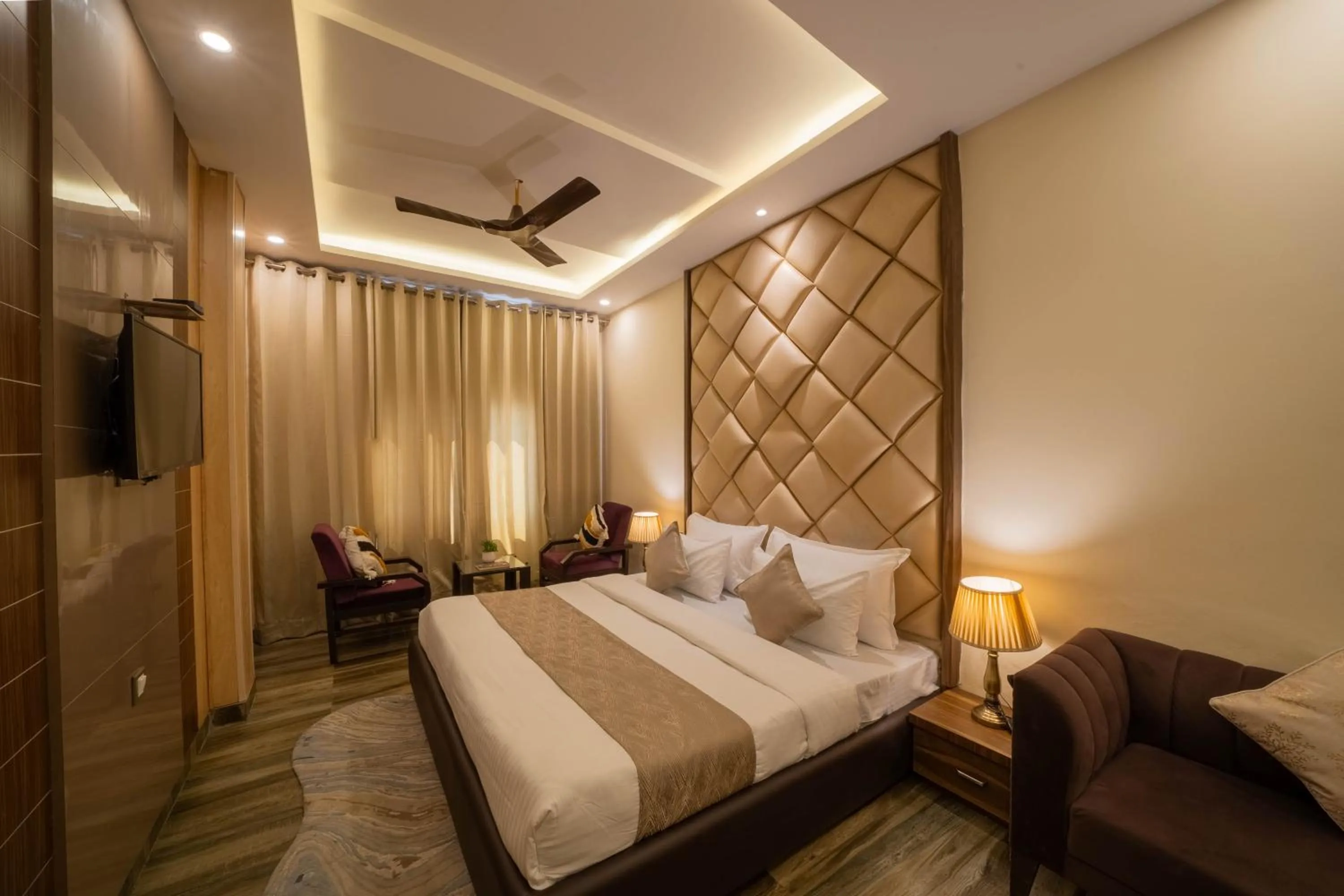 TV and multimedia, Bed in Perfectstayz Premium Ganga Heights - Ganga View rooftop cafe