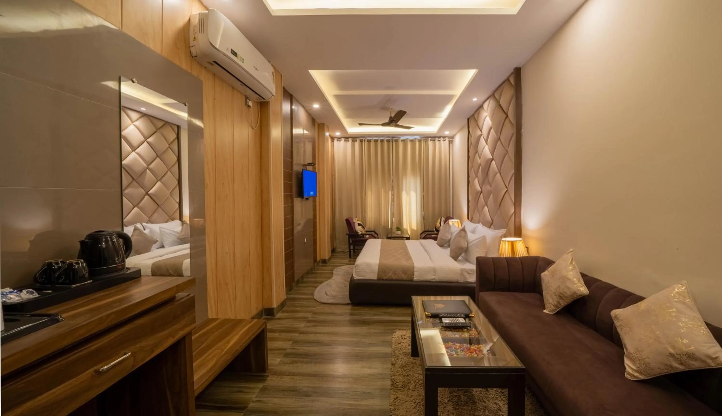 TV and multimedia, Bed in Perfectstayz Premium Ganga Heights - Ganga View rooftop cafe