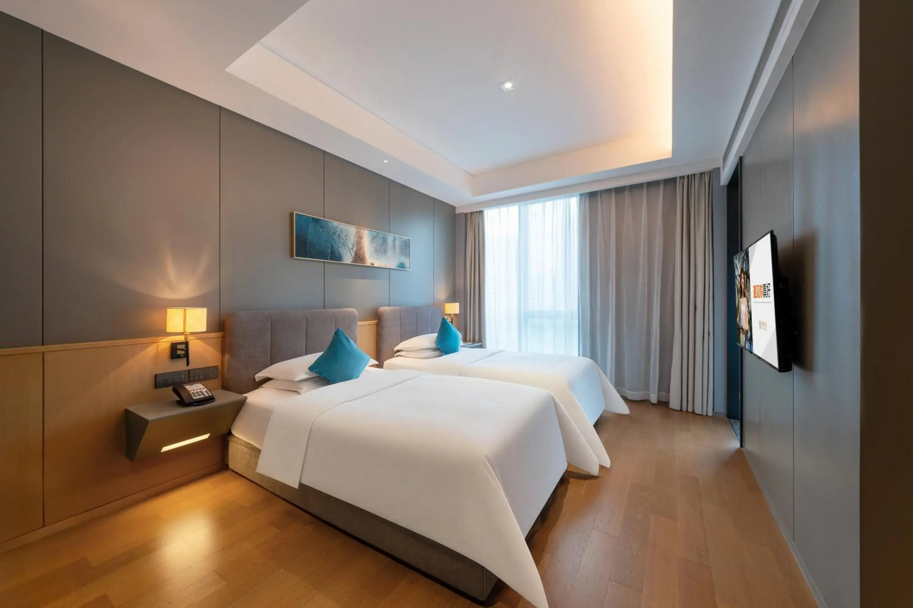 Bed in SSAW Boutique Hotel Wenzhou Dexin Bed in SSAW Boutique Hotel Wenzhou Dexin