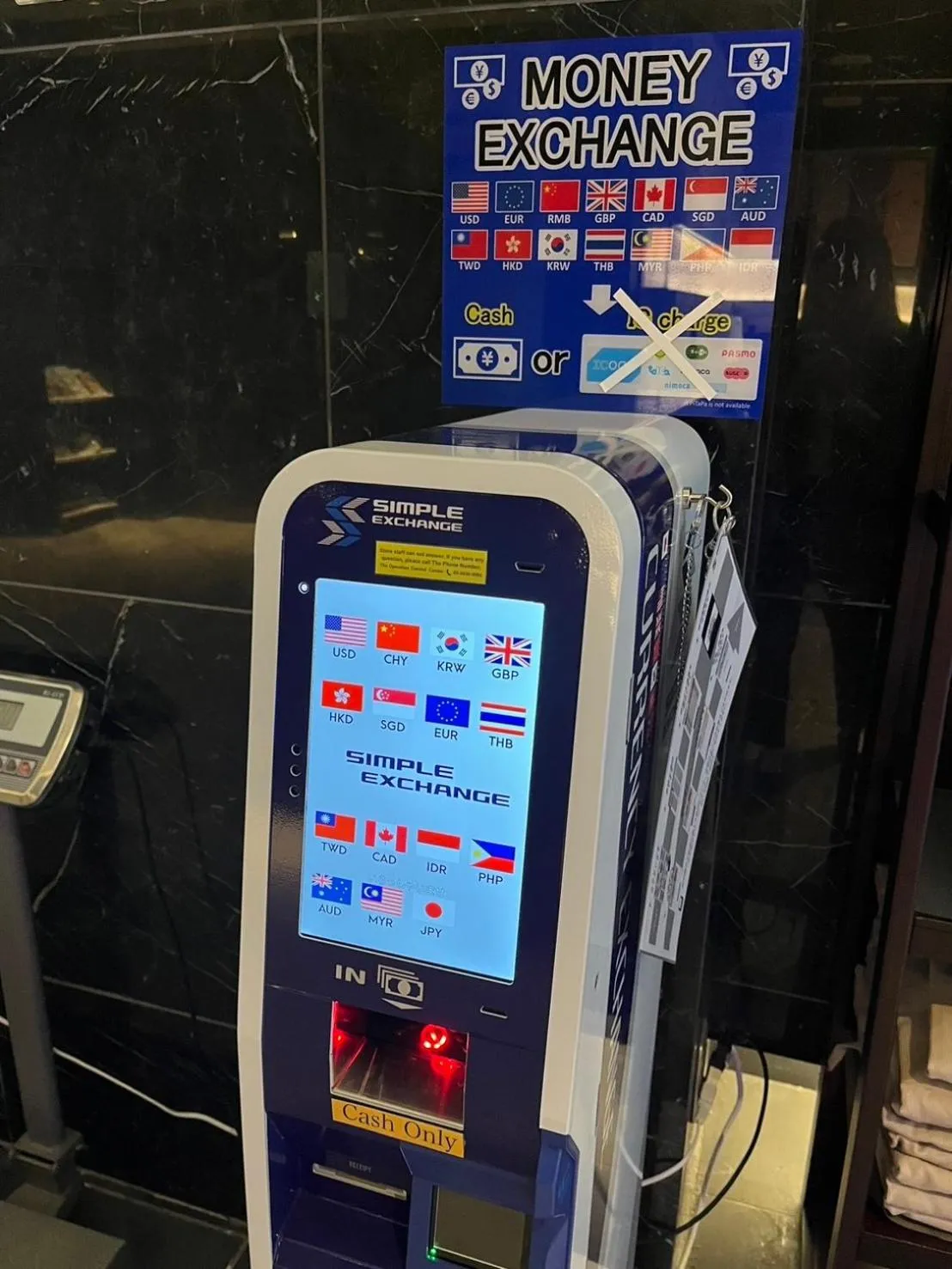 currency exchange in HOTEL VINE OSAKA KITAHAMA