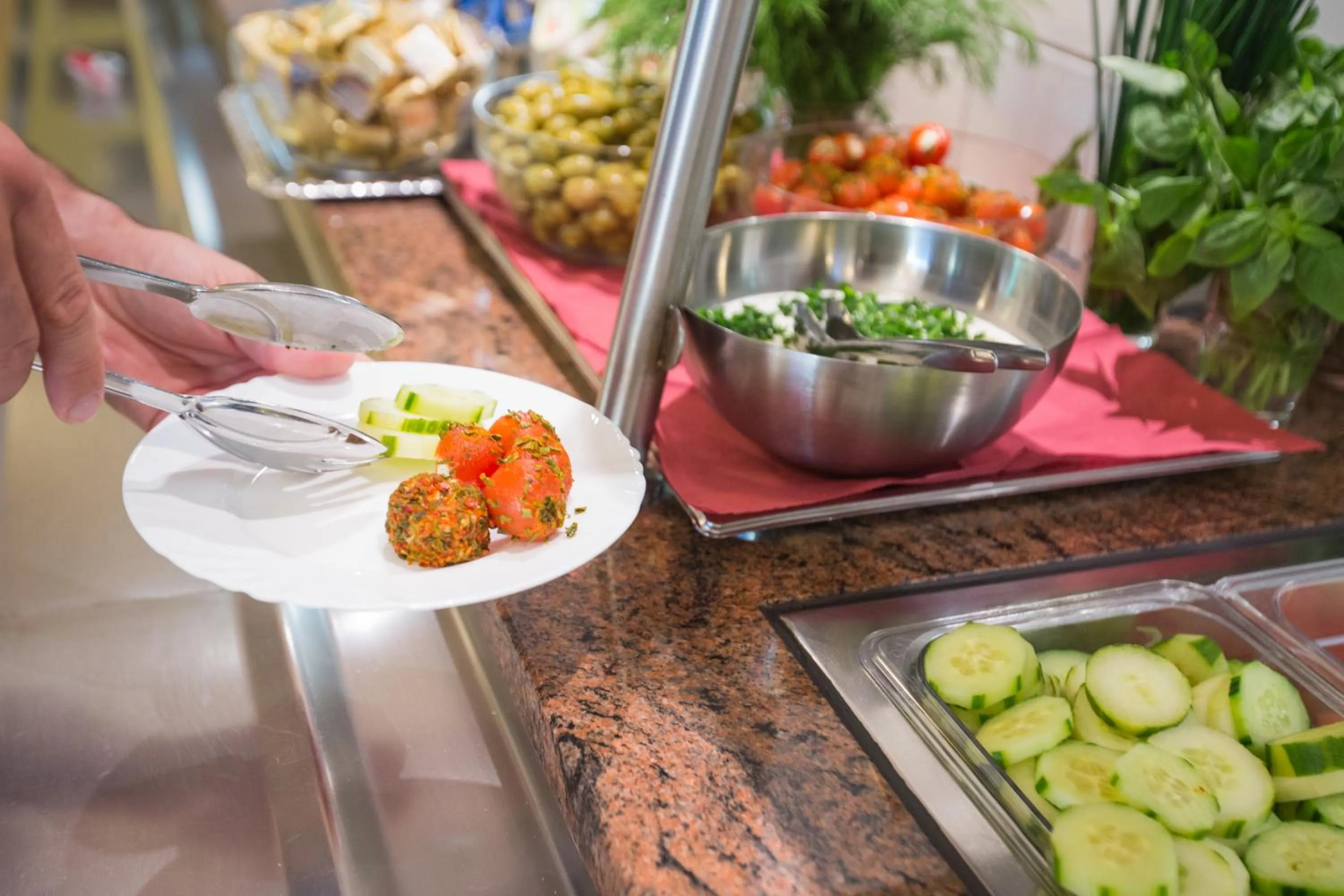 Buffet breakfast in acama Hotel & Hostel Kreuzberg