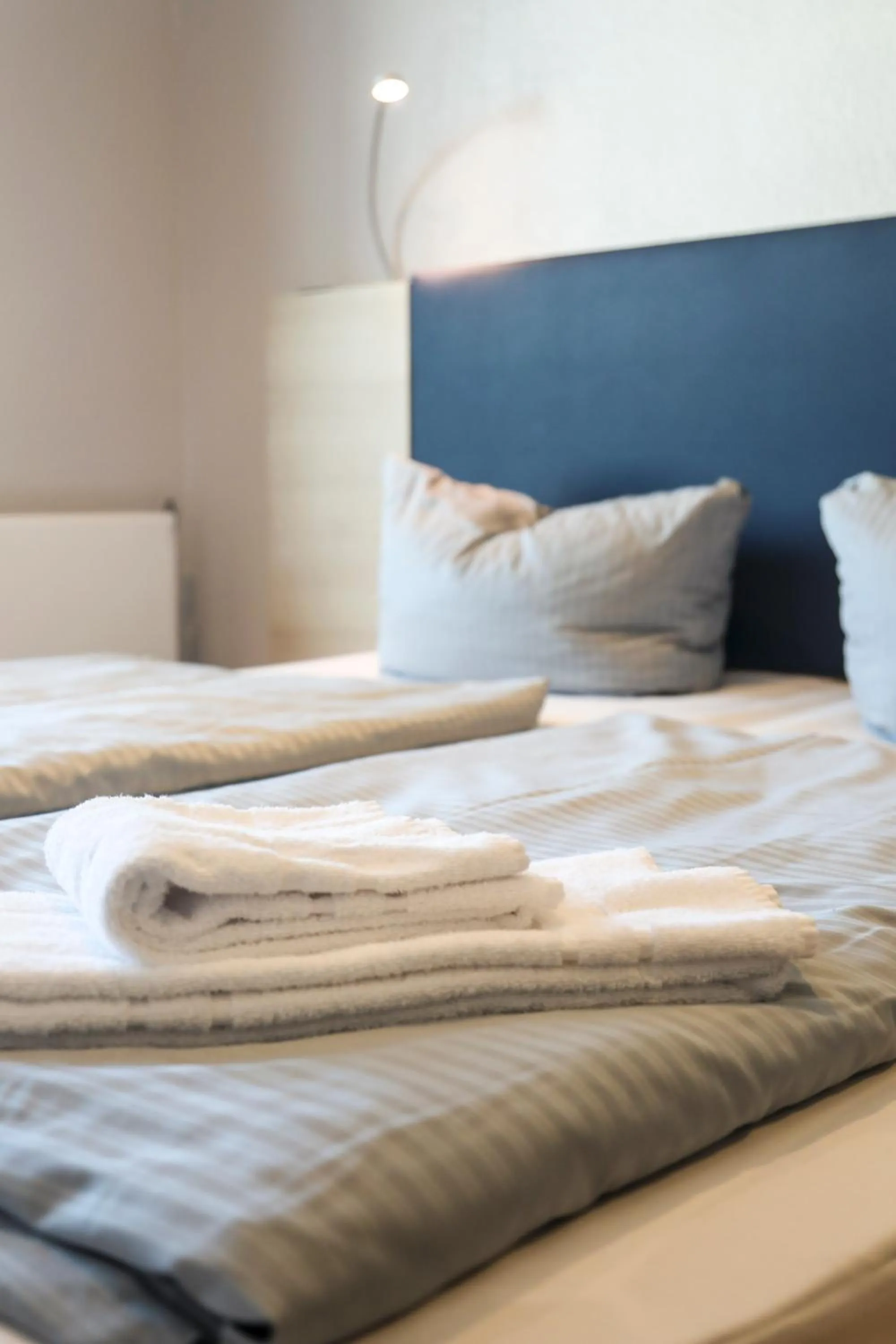 towels, Bed in acama Hotel & Hostel Kreuzberg