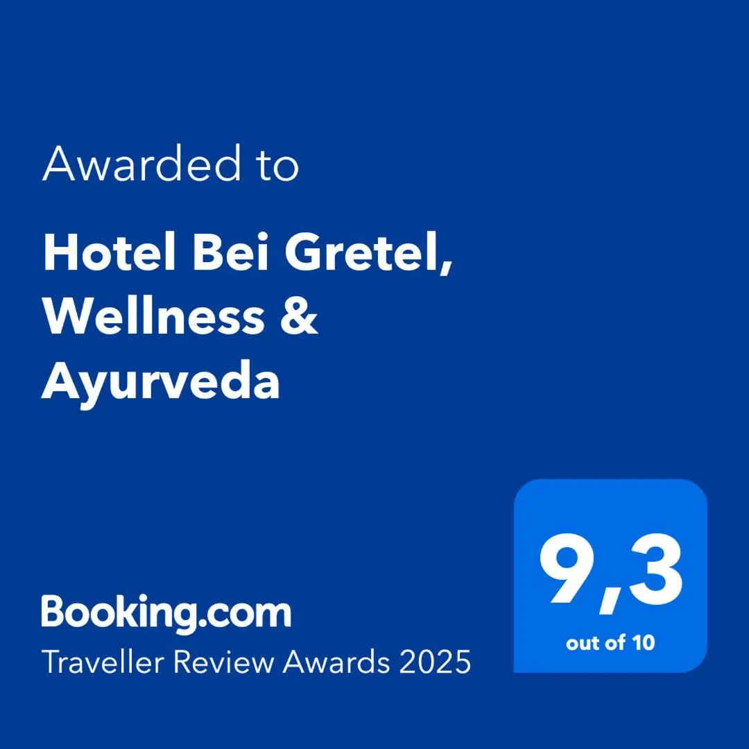 Certificate/Award in Hotel Bei Gretel, Wellness & Ayurveda