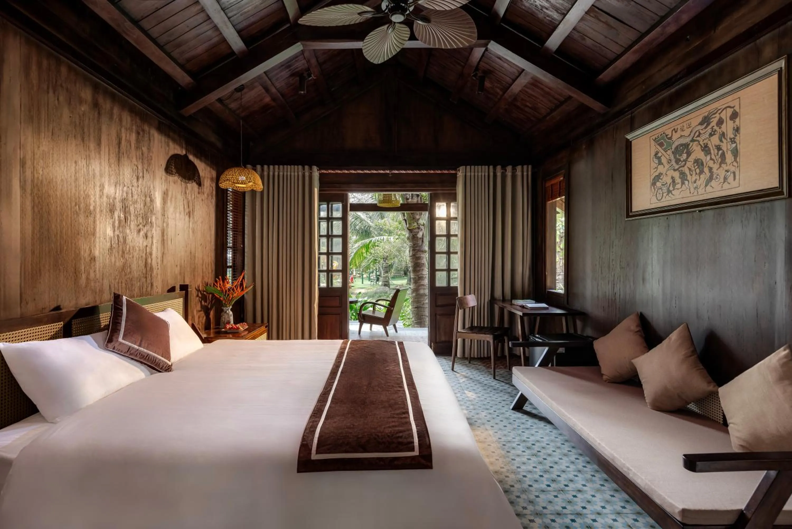 Seating area, Bed in Nature Garden Ecolodge Ninh Bình