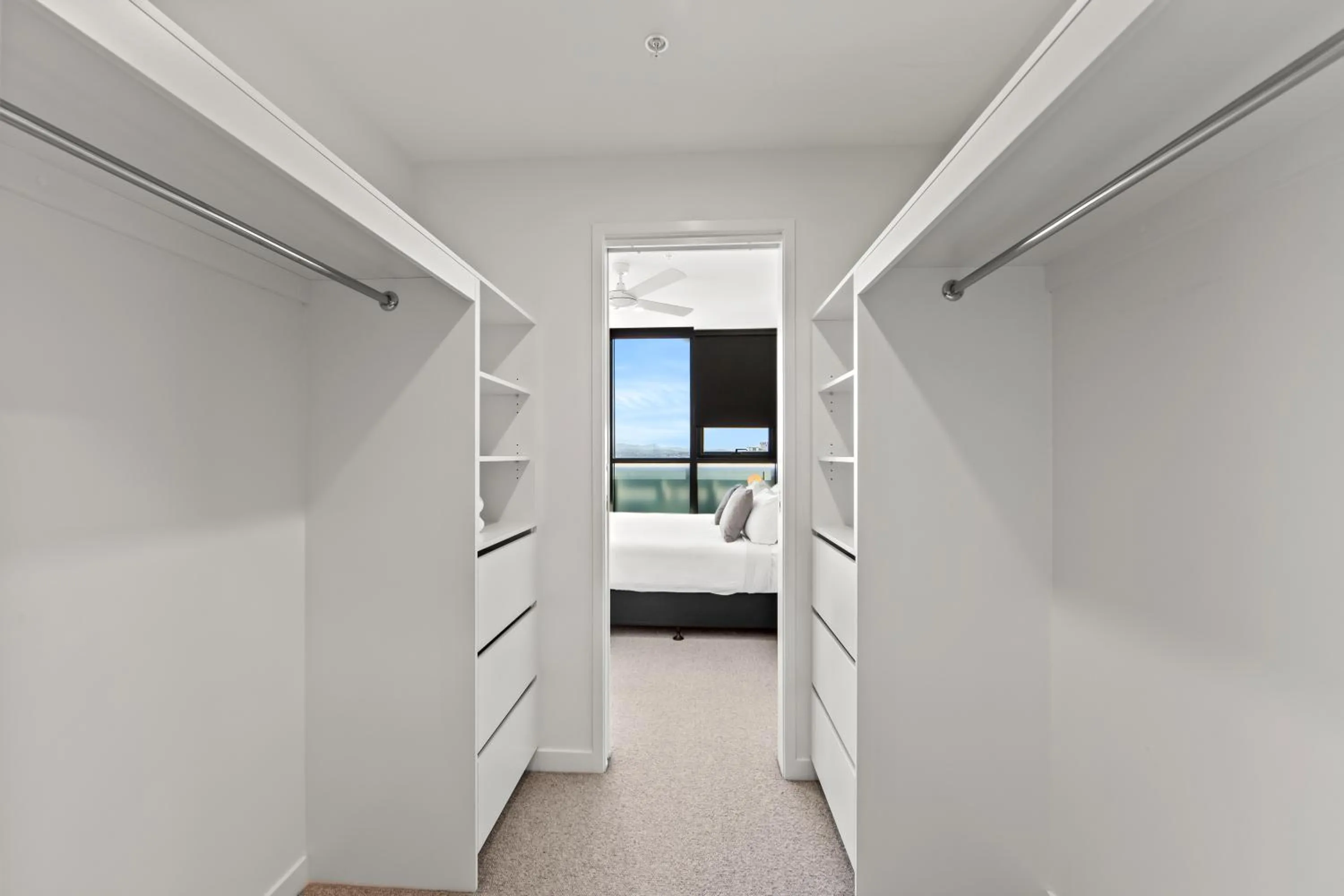 wardrobe, Bed in Fortitude Valley Apartments by CLLIX
