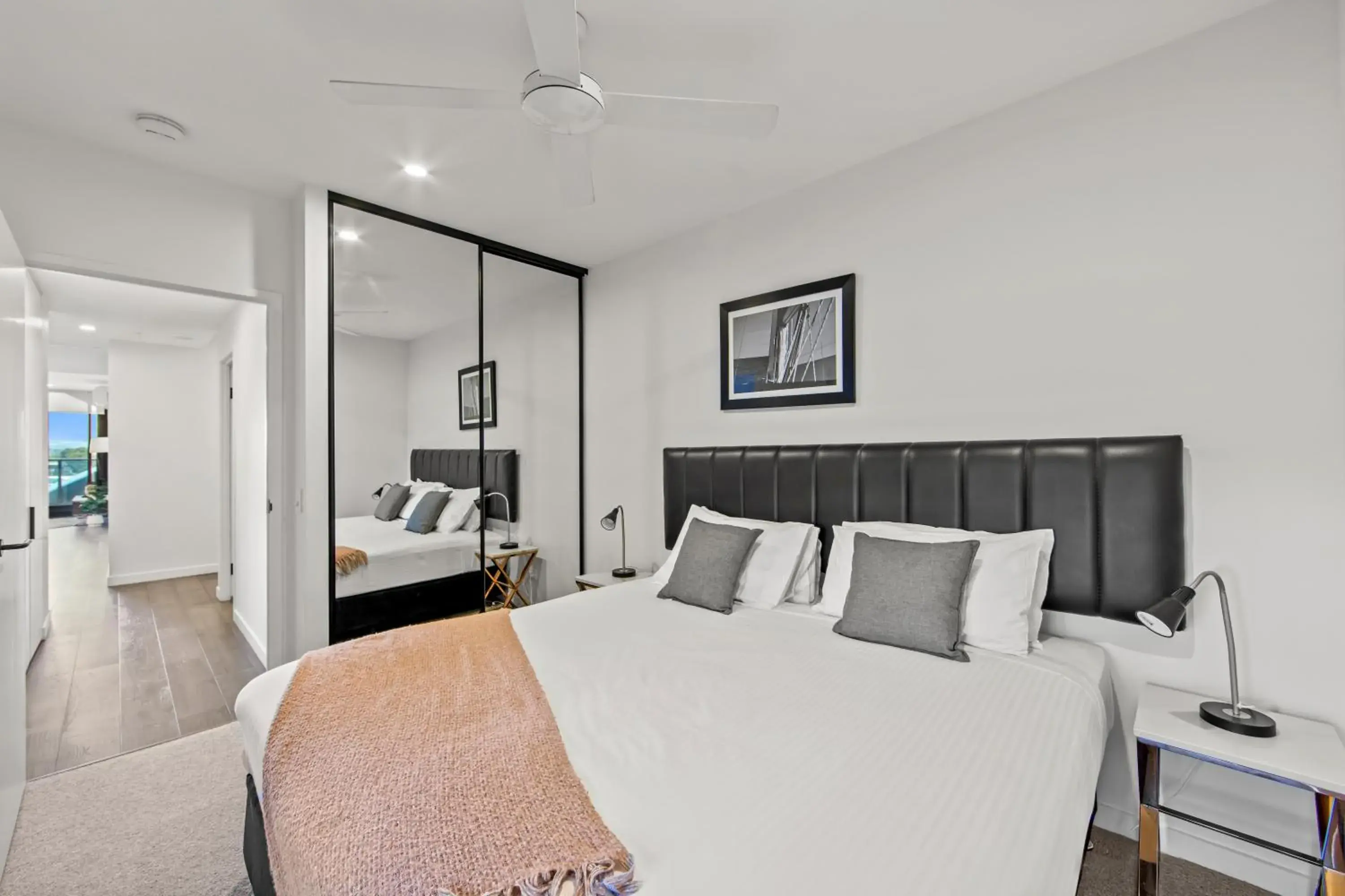 Bed in Fortitude Valley Apartments by CLLIX Bed in Fortitude Valley Apartments by CLLIX