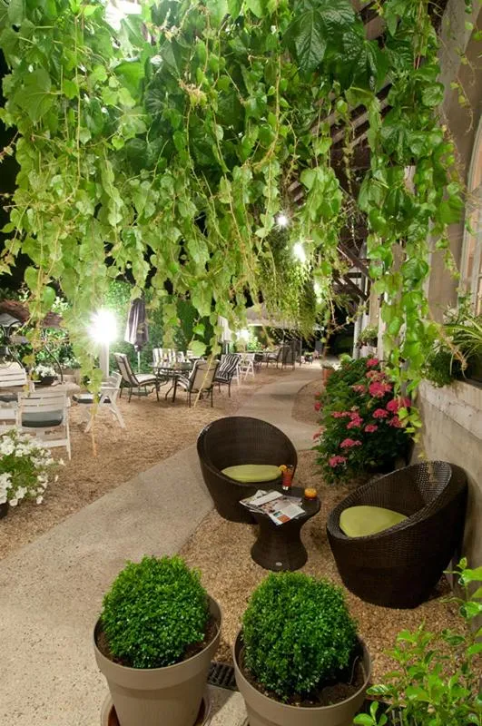 Garden in Logis Hotel Restaurant Nougier