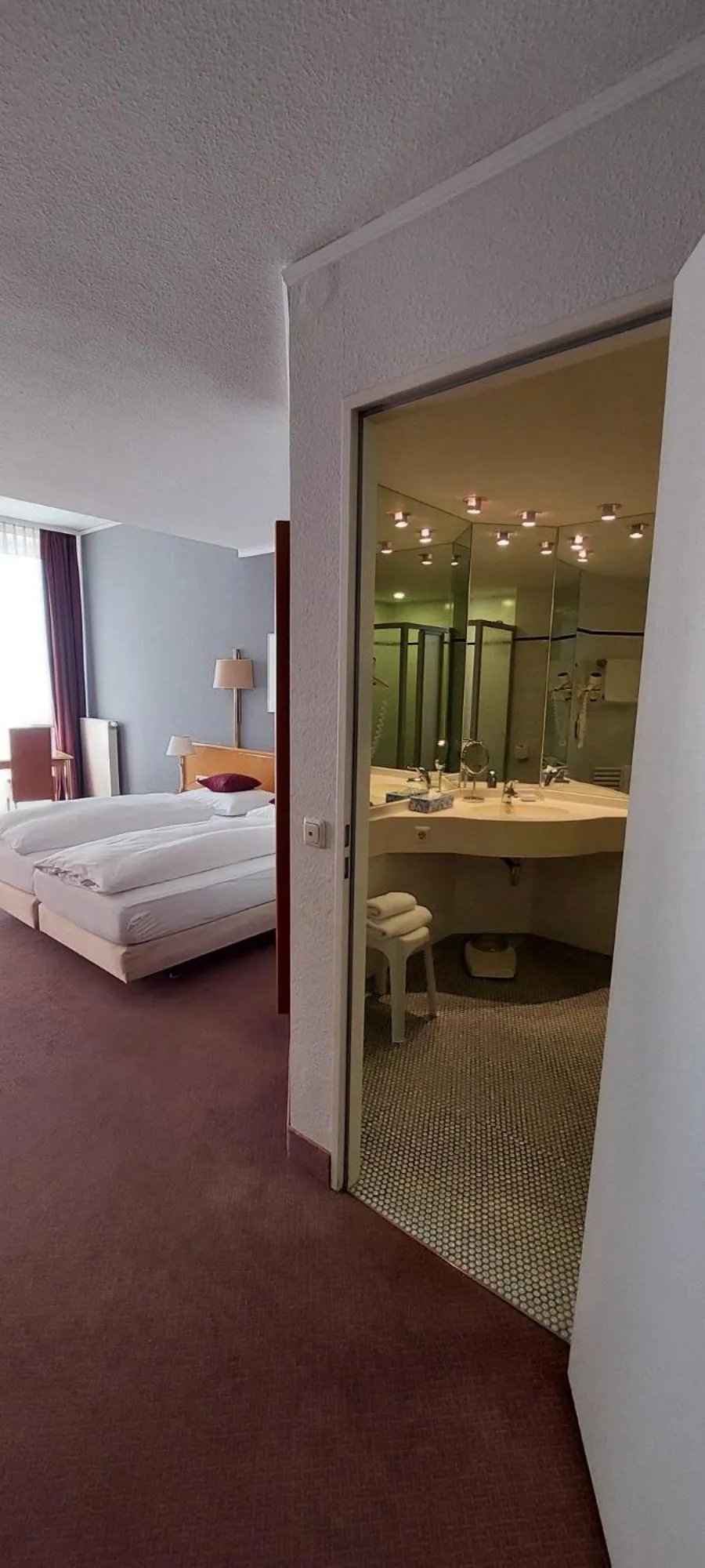Bathroom, Bed in Grunau Hotel