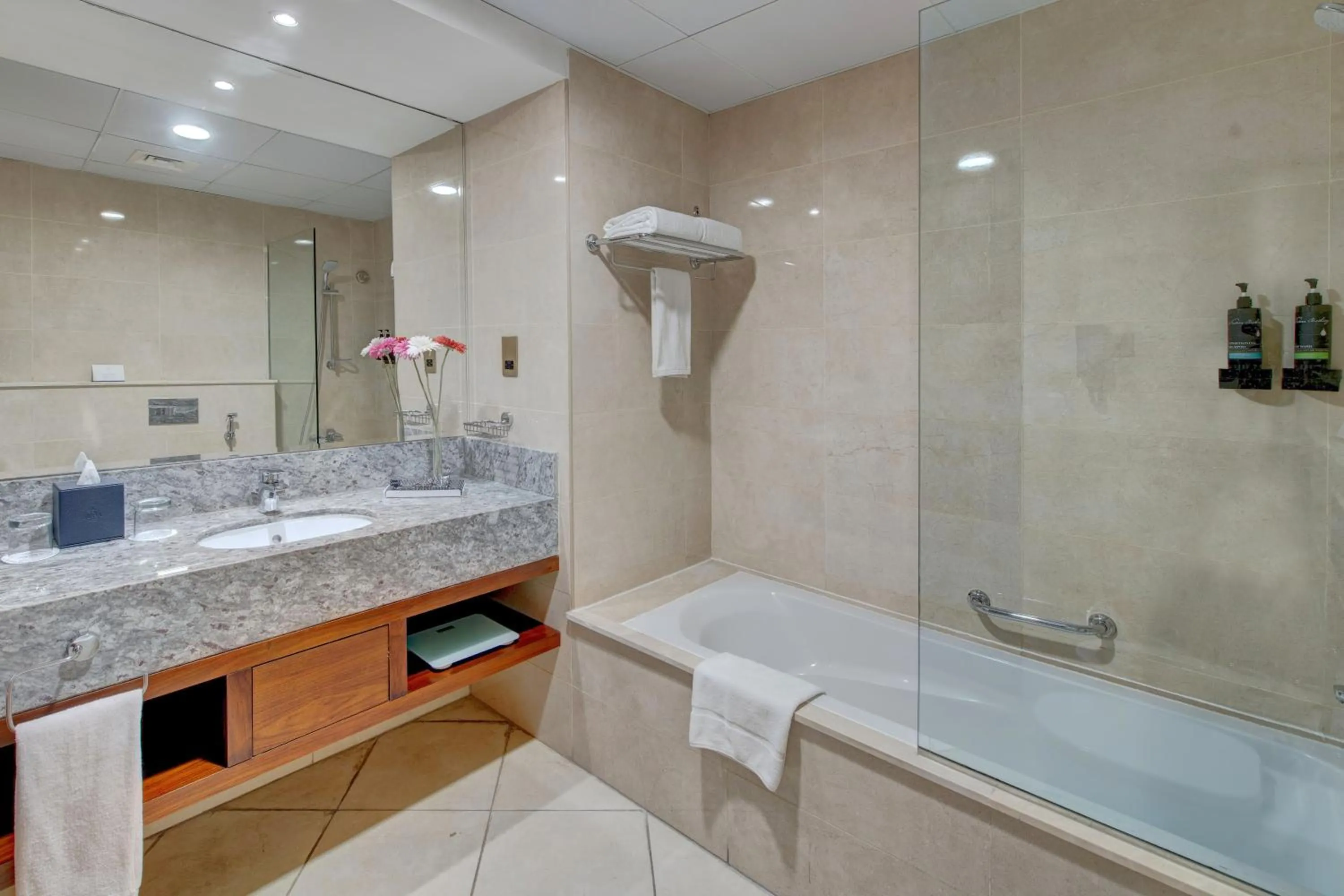 Bathroom in SUHA Creek Hotel Apartment, Waterfront Jaddaf, Dubai