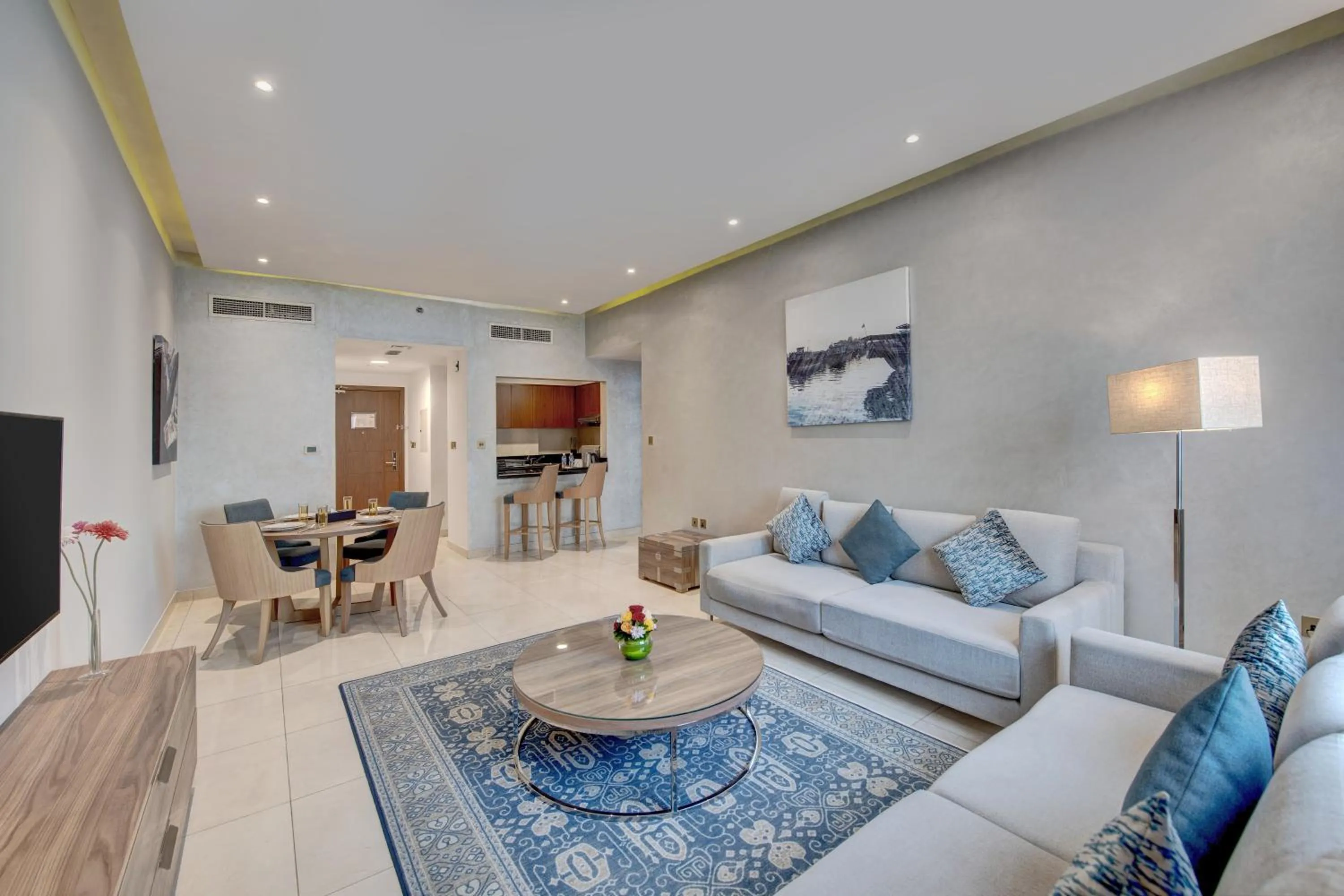 Living room in SUHA Creek Hotel Apartment, Waterfront Jaddaf, Dubai