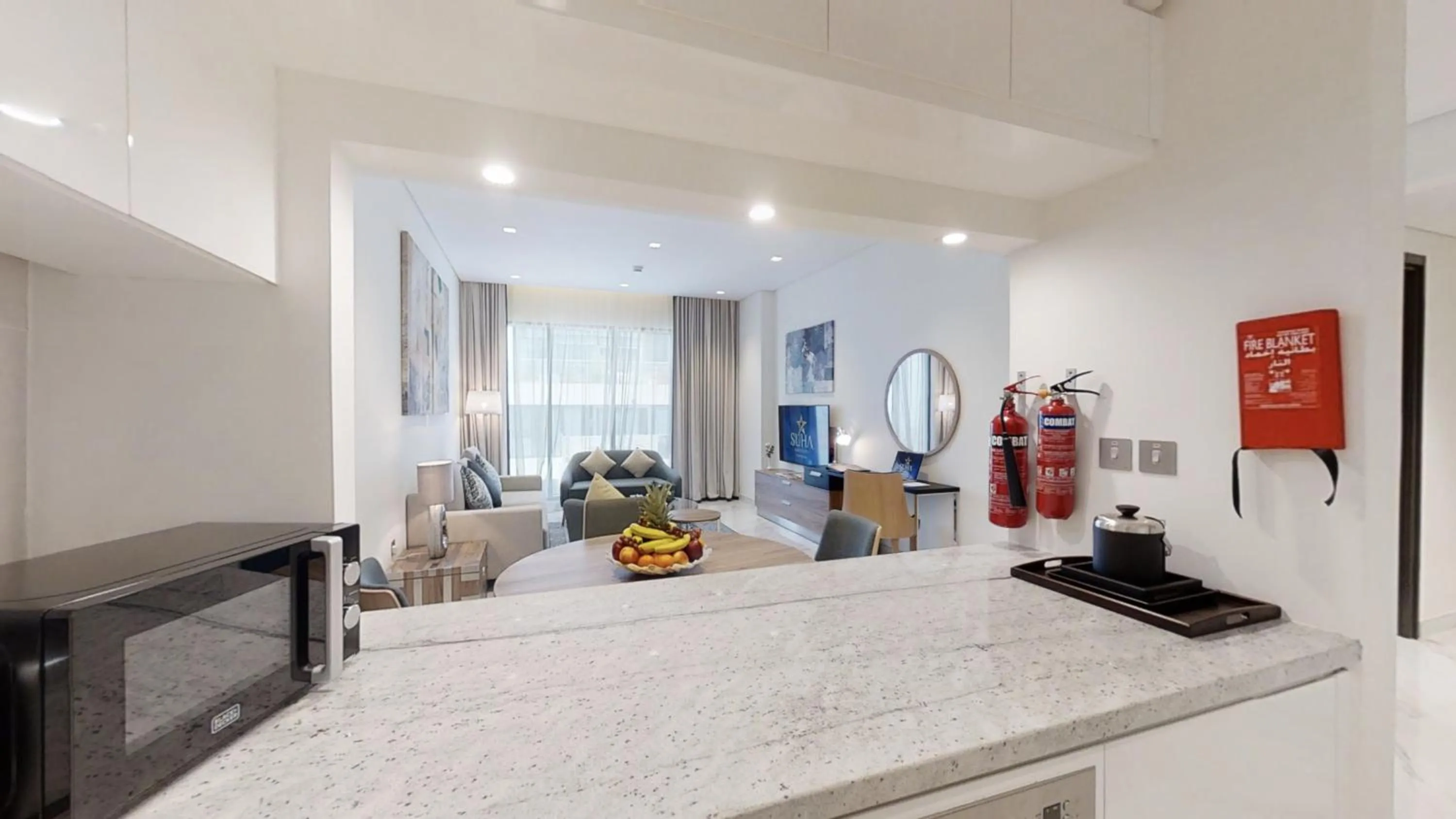 Living room in SUHA Mina Rashid Hotel Apartments