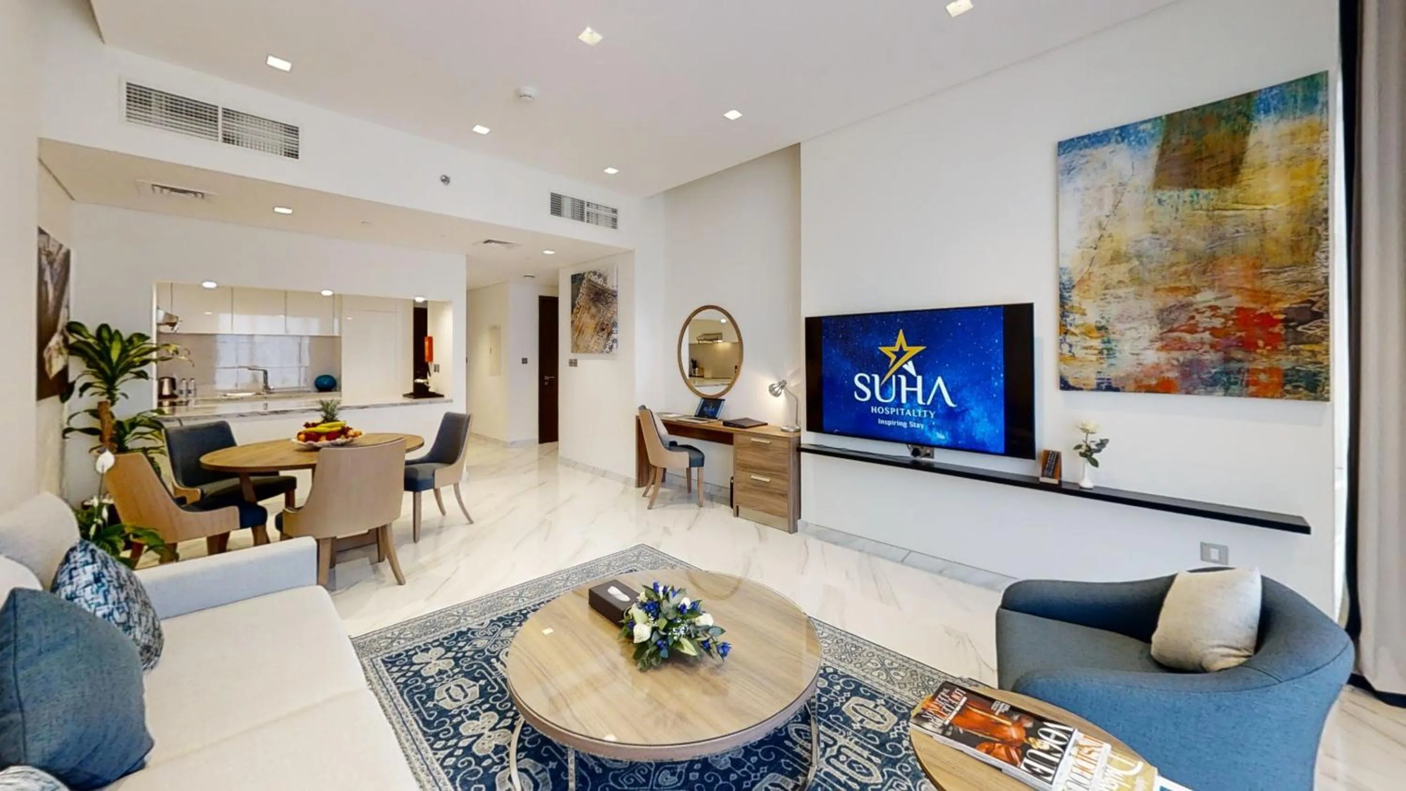 Living room in SUHA Mina Rashid Hotel Apartments