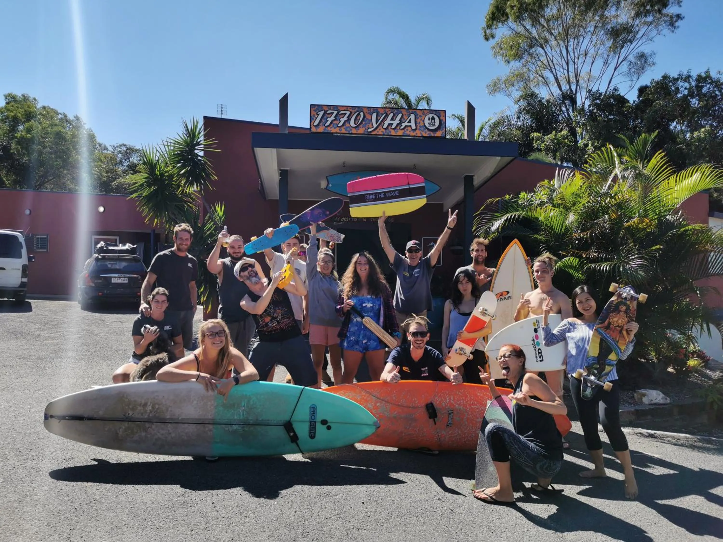group of guests in 1770 Beachside Backpacker
