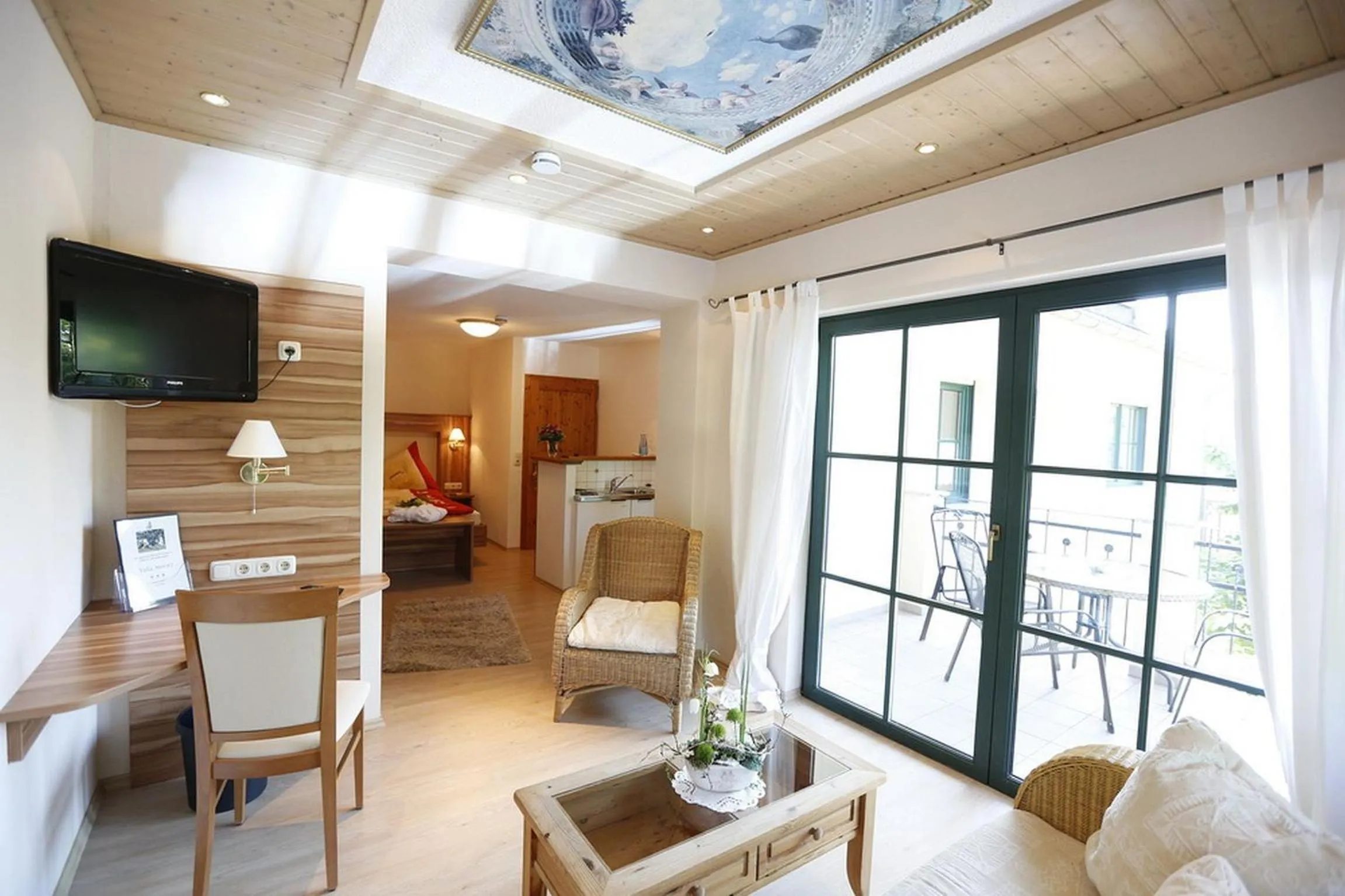 Balcony/Terrace, Bed in Landhotel Villa Moritz garni