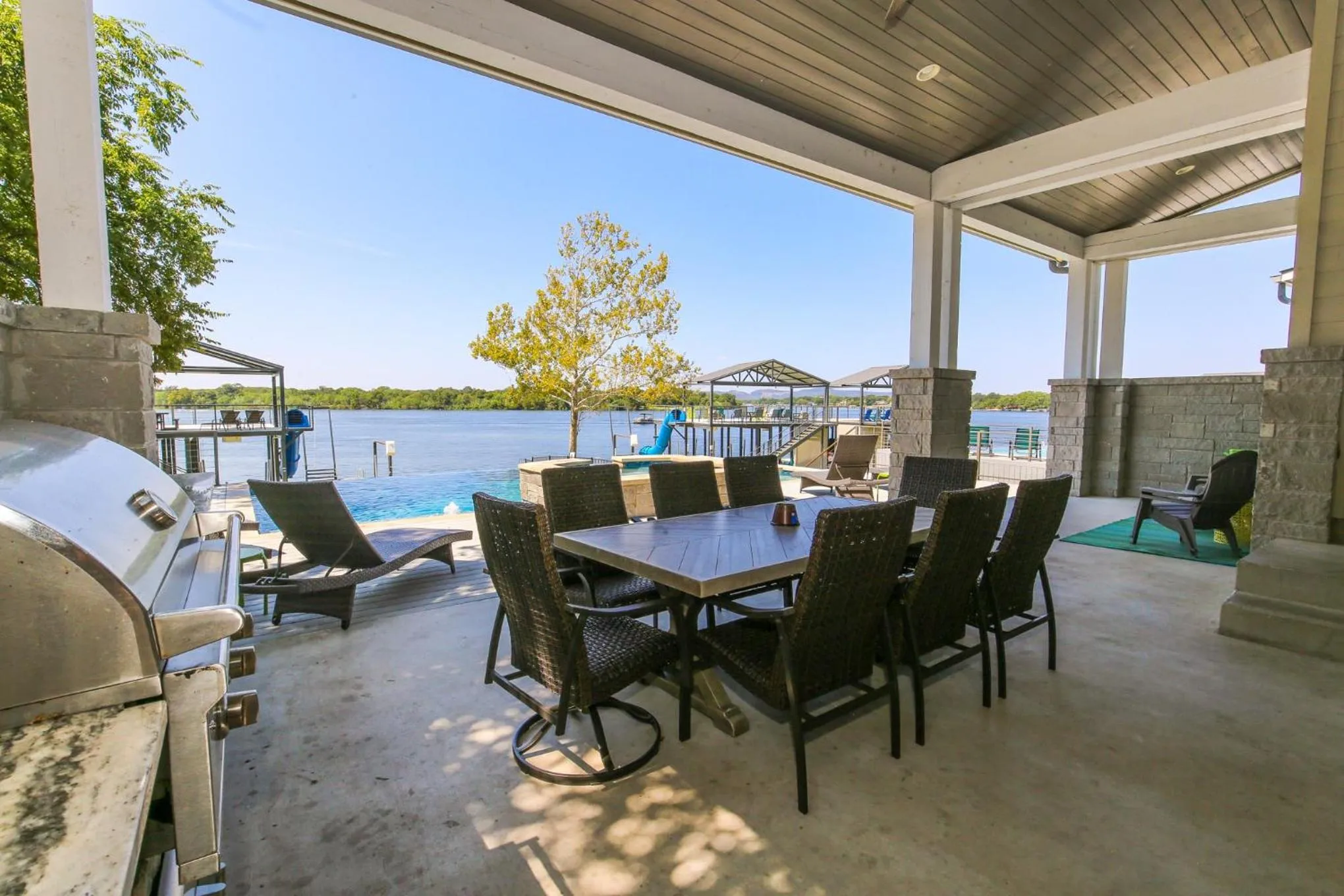 Luxury Lake LBJ House with Heated Swimming Pool and Spill Over Hot Tub and 2 Boat Slips