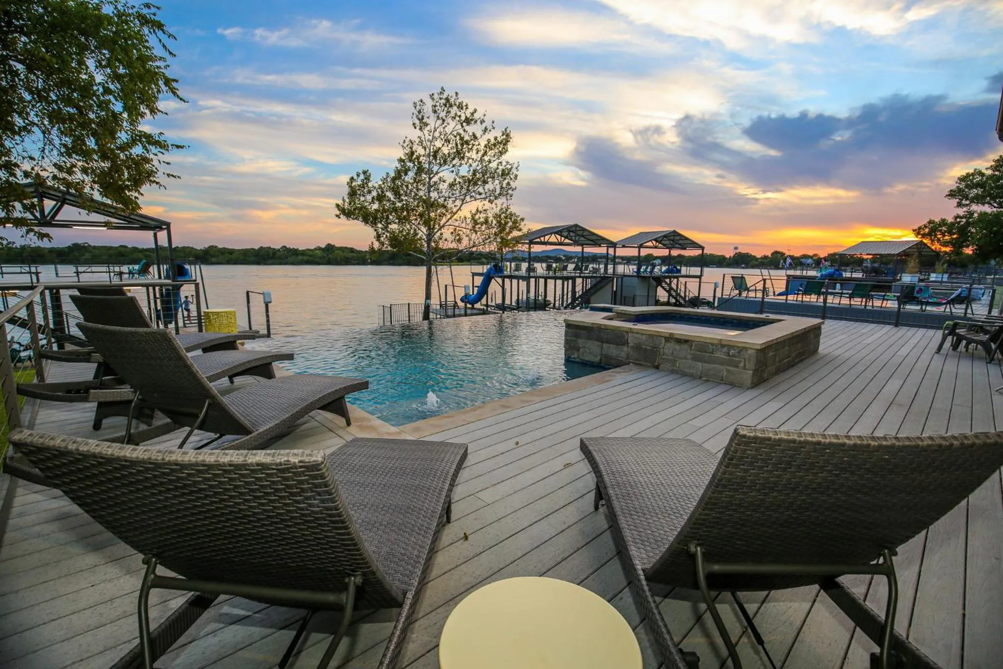 Luxury Lake LBJ House with Heated Swimming Pool and Spill Over Hot Tub and 2 Boat Slips