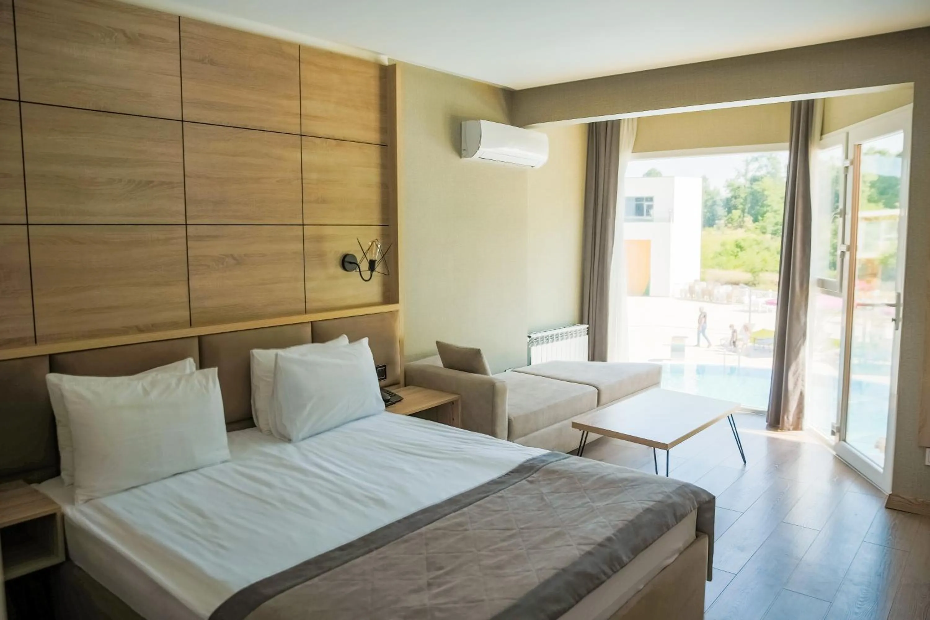 View (from property/room), Bed in Riva Hill Resort Lankaran