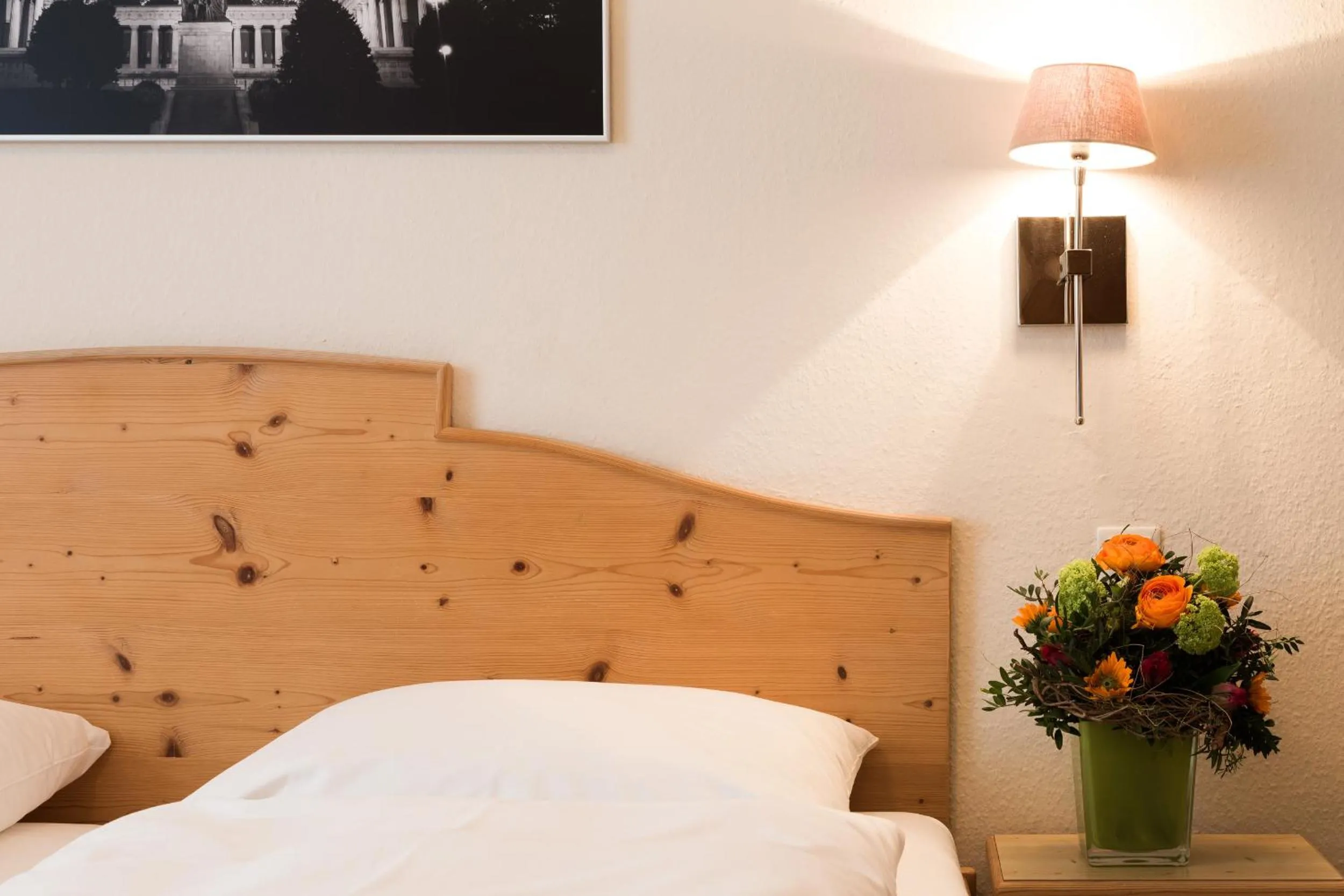 Decorative detail, Bed in Hotel Sollner Hof