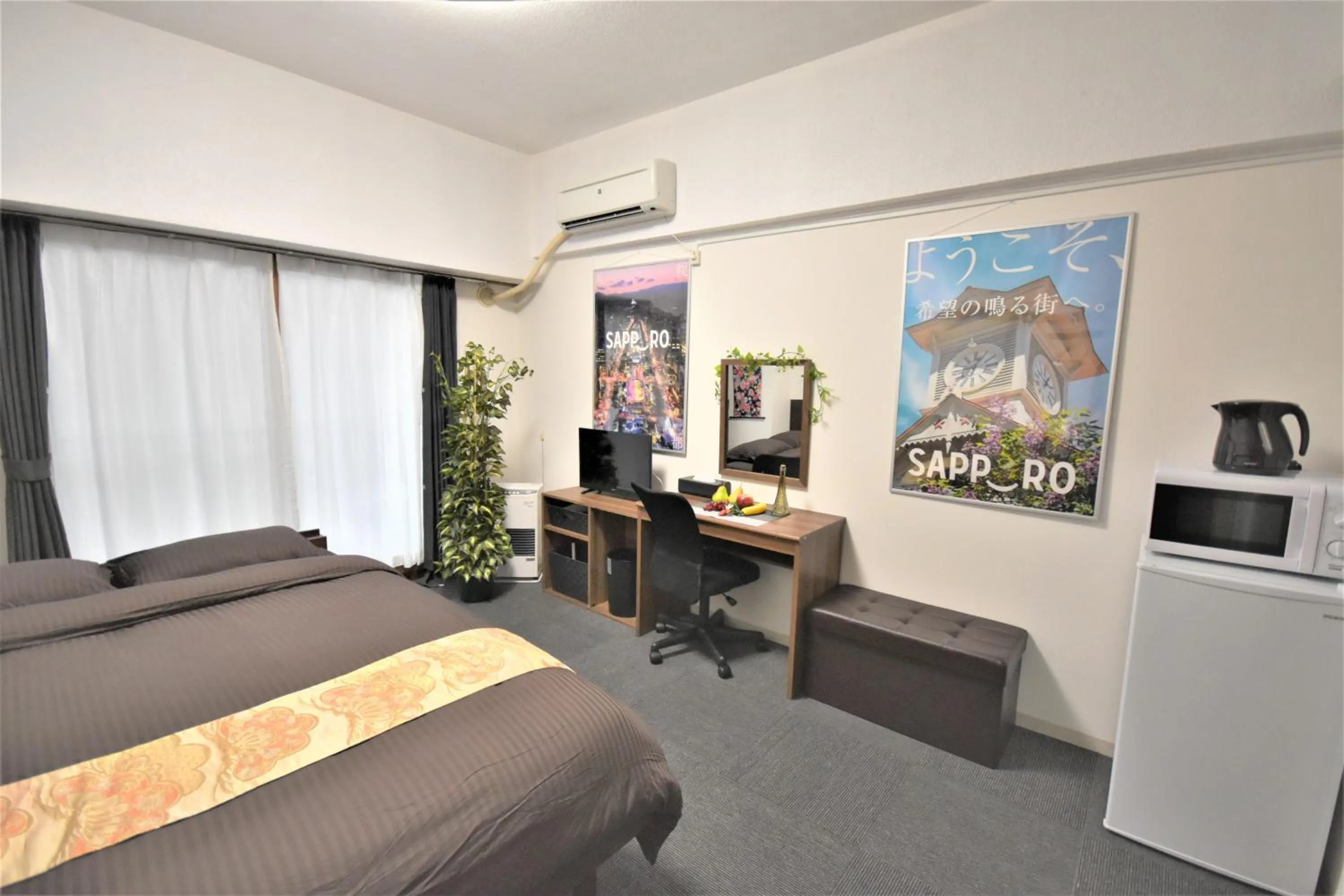 Photo of the whole room, Bed in KIYAZA Station Sapporo