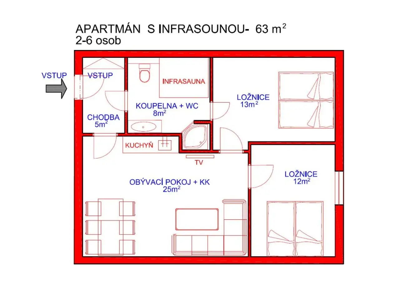 Two-Bedroom Apartment - single occupancy in apartmány U Solišů Two-Bedroom Apartment - single occupancy in apartmány U Solišů
