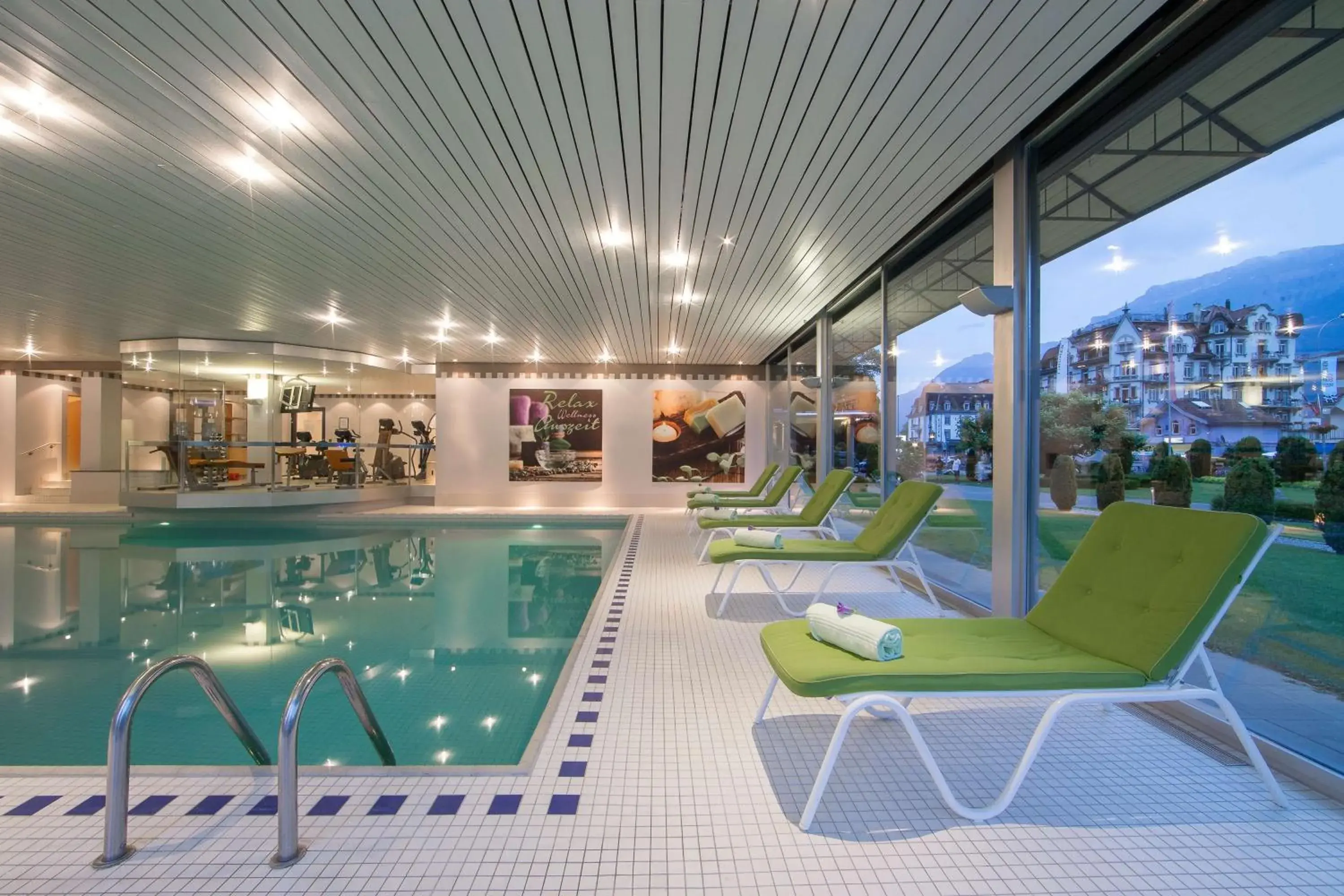 Sauna, Swimming Pool in Lindner Grand Hotel Beau Rivage