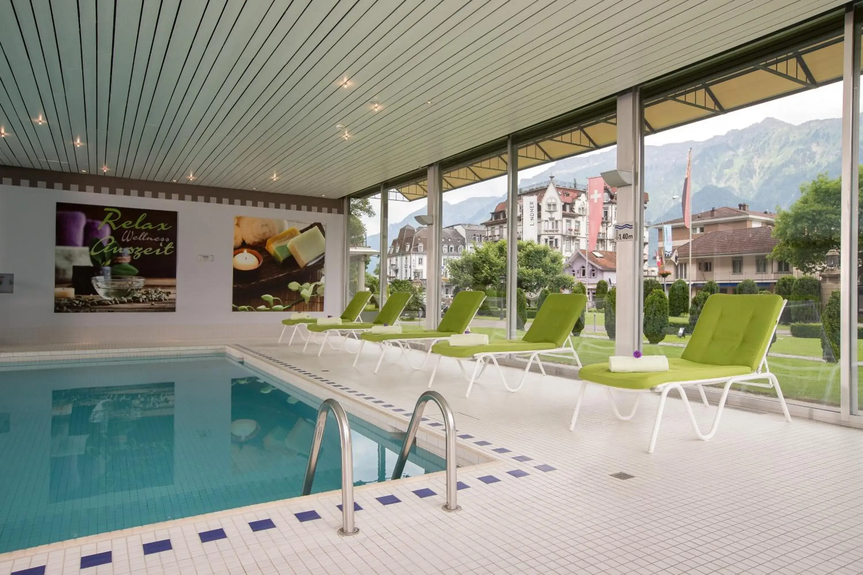 Sauna, Swimming Pool in Lindner Grand Hotel Beau Rivage