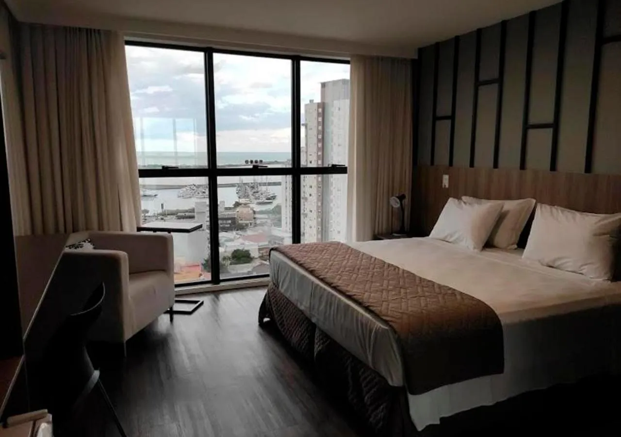 View (from property/room), Bed in Hotel 7 Itajaí