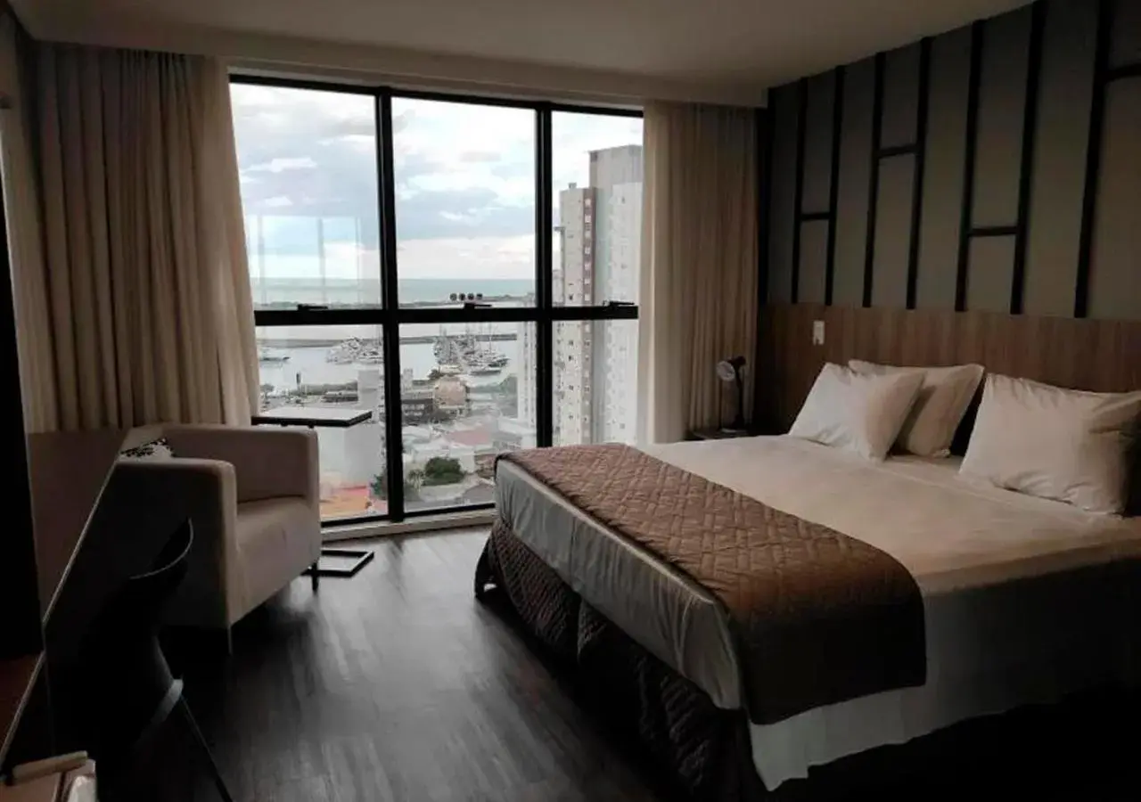 View (from property/room), Bed in Hotel 7 Itajaí View (from property/room), Bed in Hotel 7 Itajaí