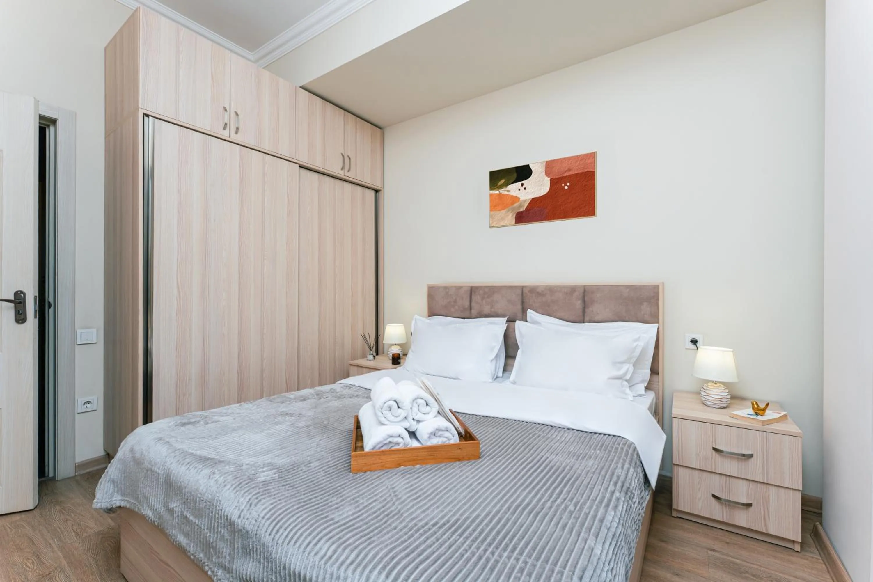 Bedroom, Bed in Apart-hotel on Koghbatsi 16