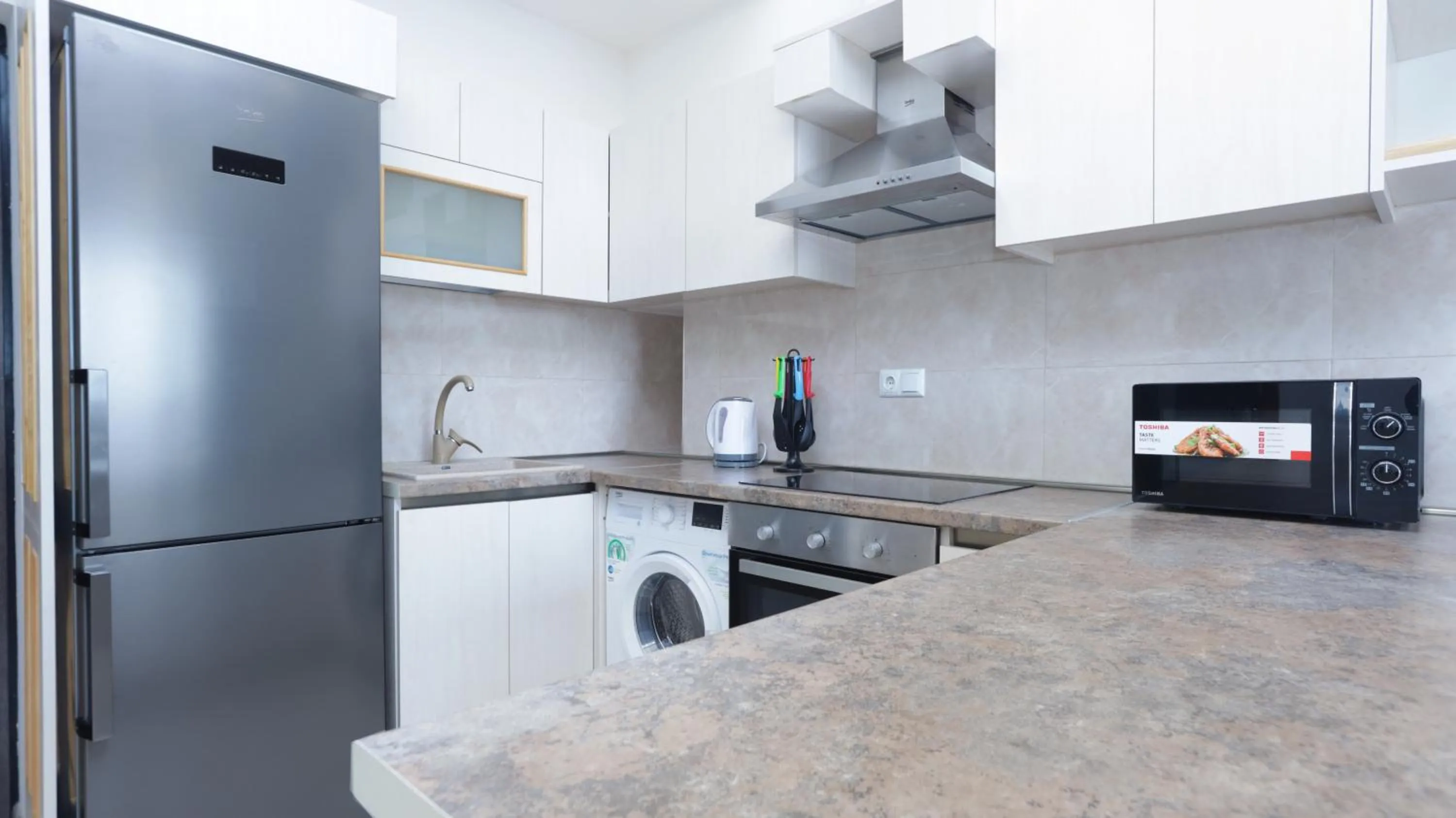 Kitchen or kitchenette in Apart-hotel on Koghbatsi 16