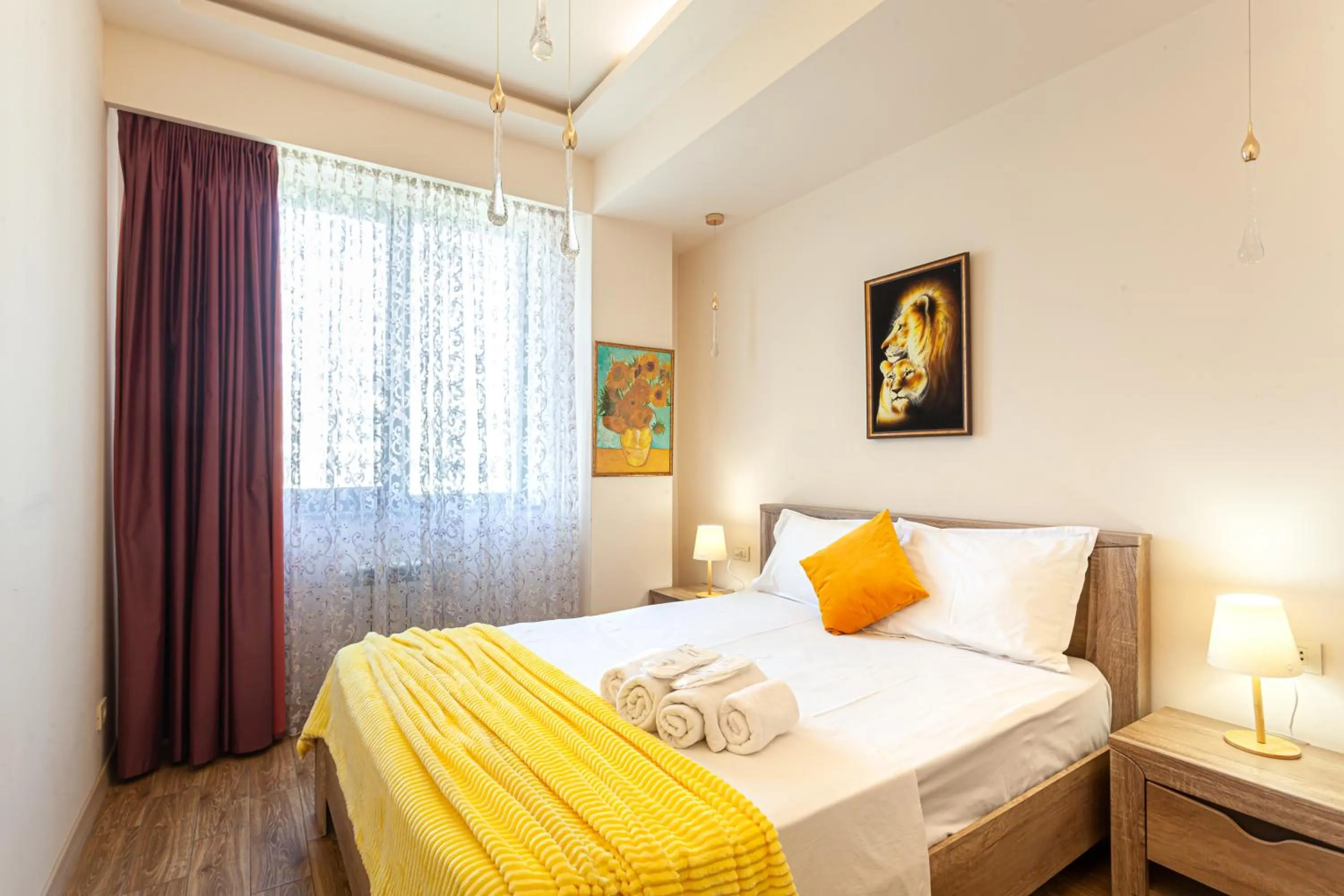 Bedroom, Bed in Apart-hotel on Koghbatsi 16