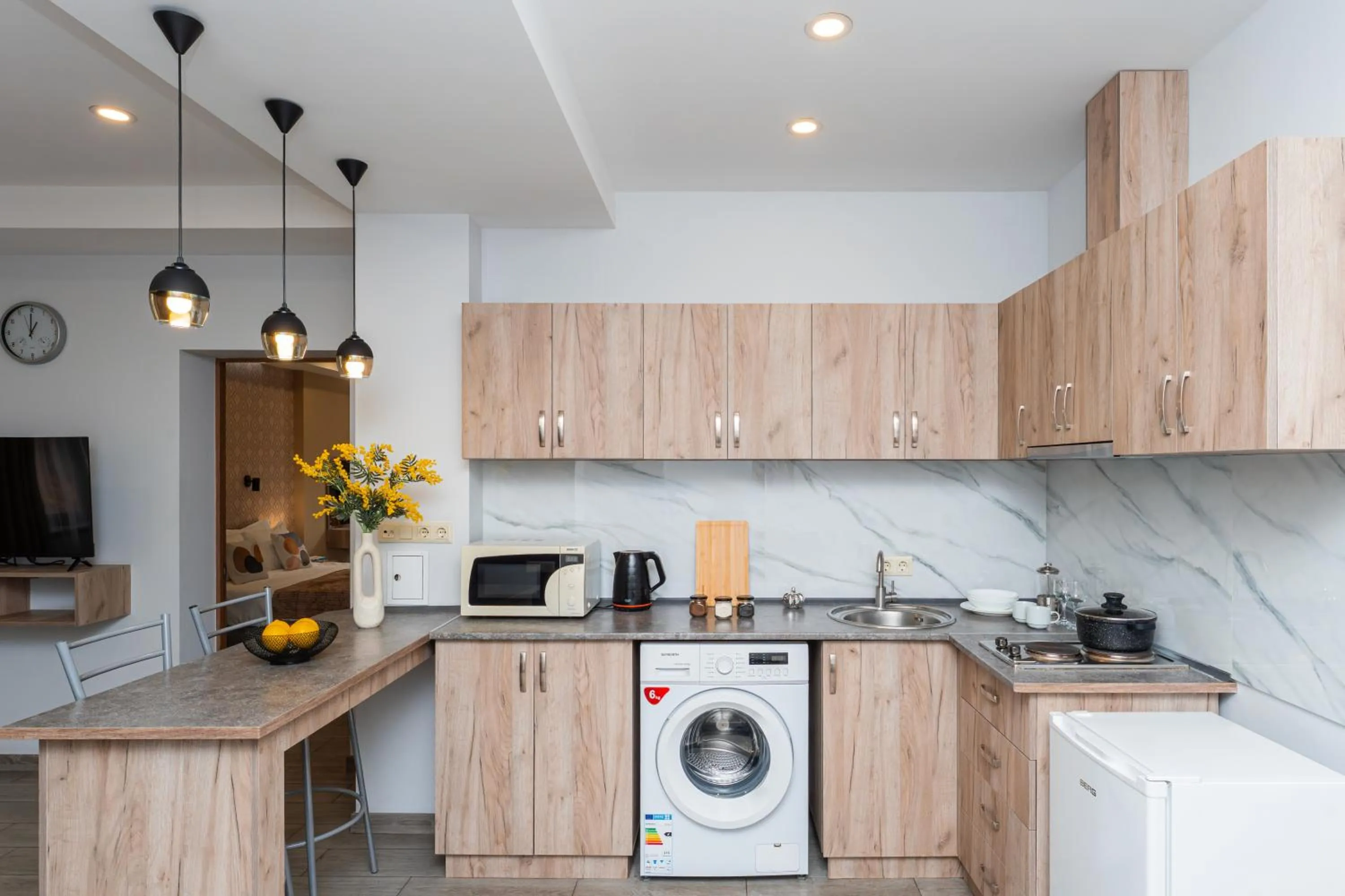 Kitchen or kitchenette in Apart-hotel on Koghbatsi 16