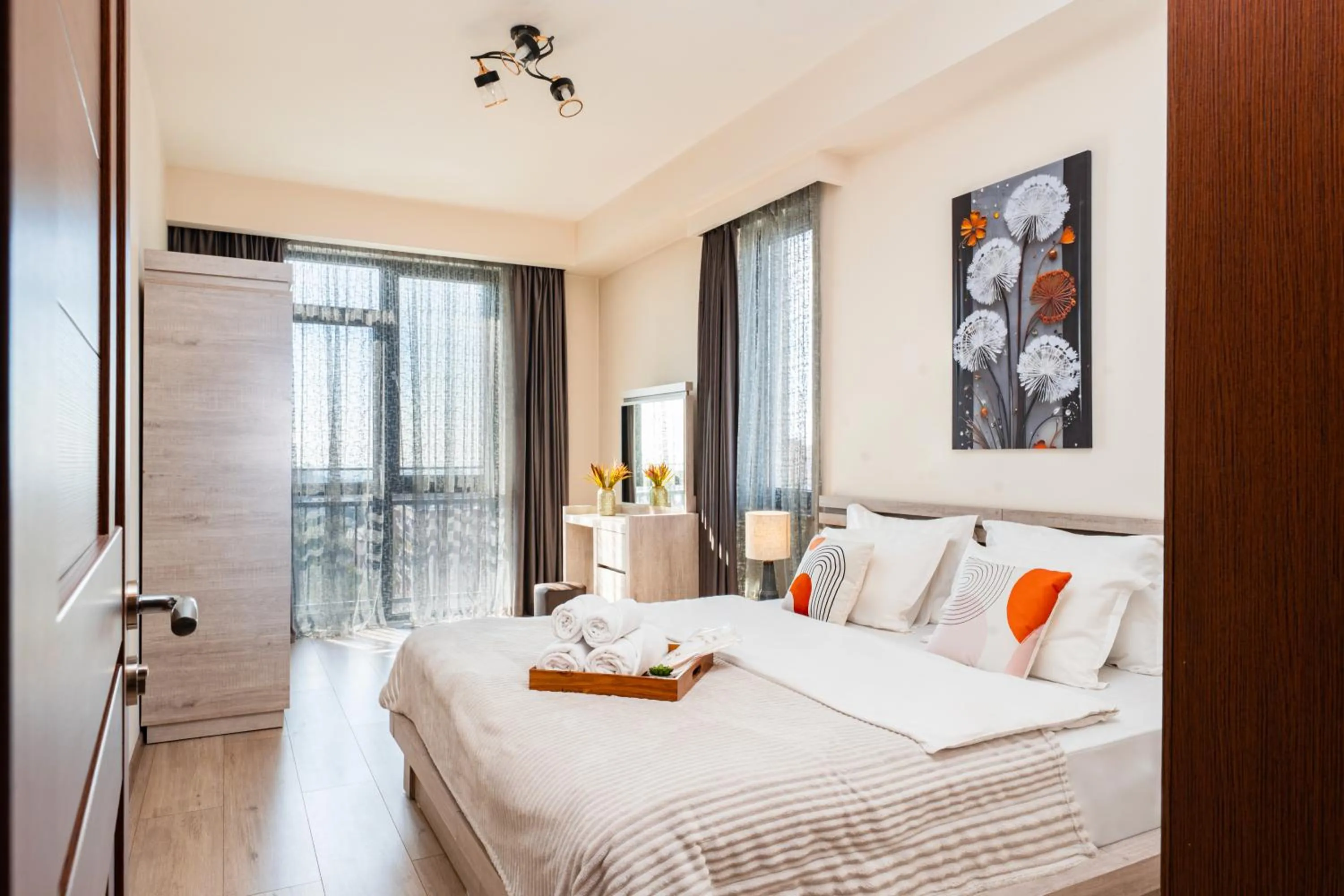 Bedroom, Bed in Apart-hotel on Koghbatsi 16